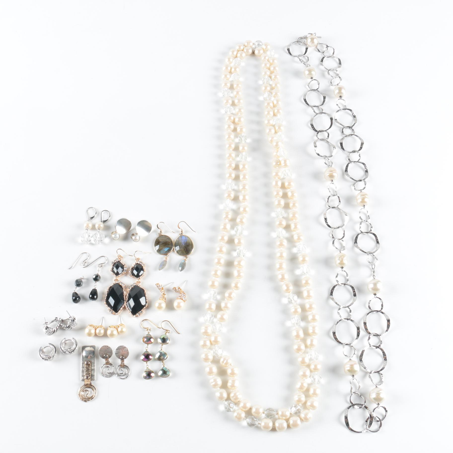 Assorted Costume Jewelry Including Faux Pearl Pieces