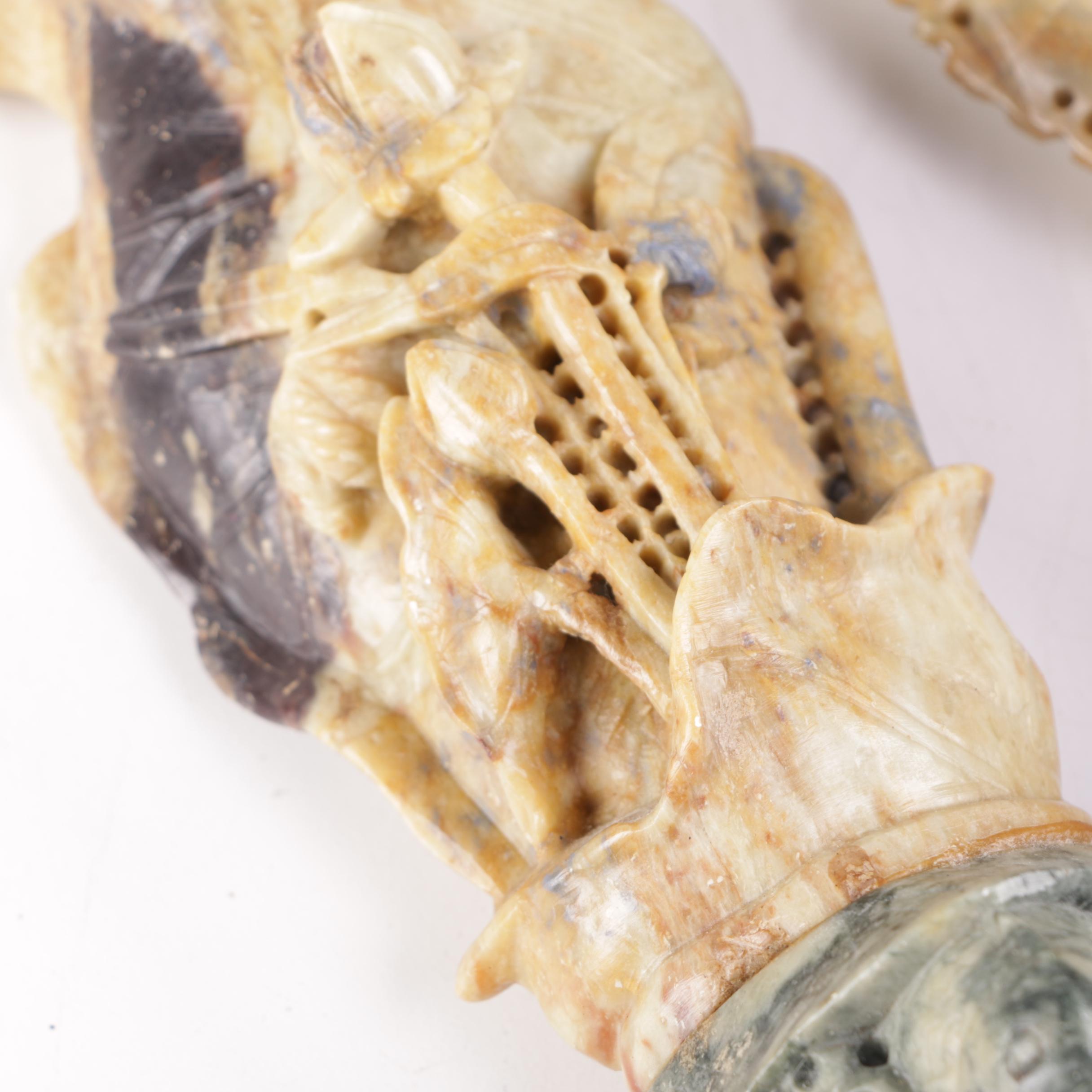 Chinese Carved Soapstone Vases