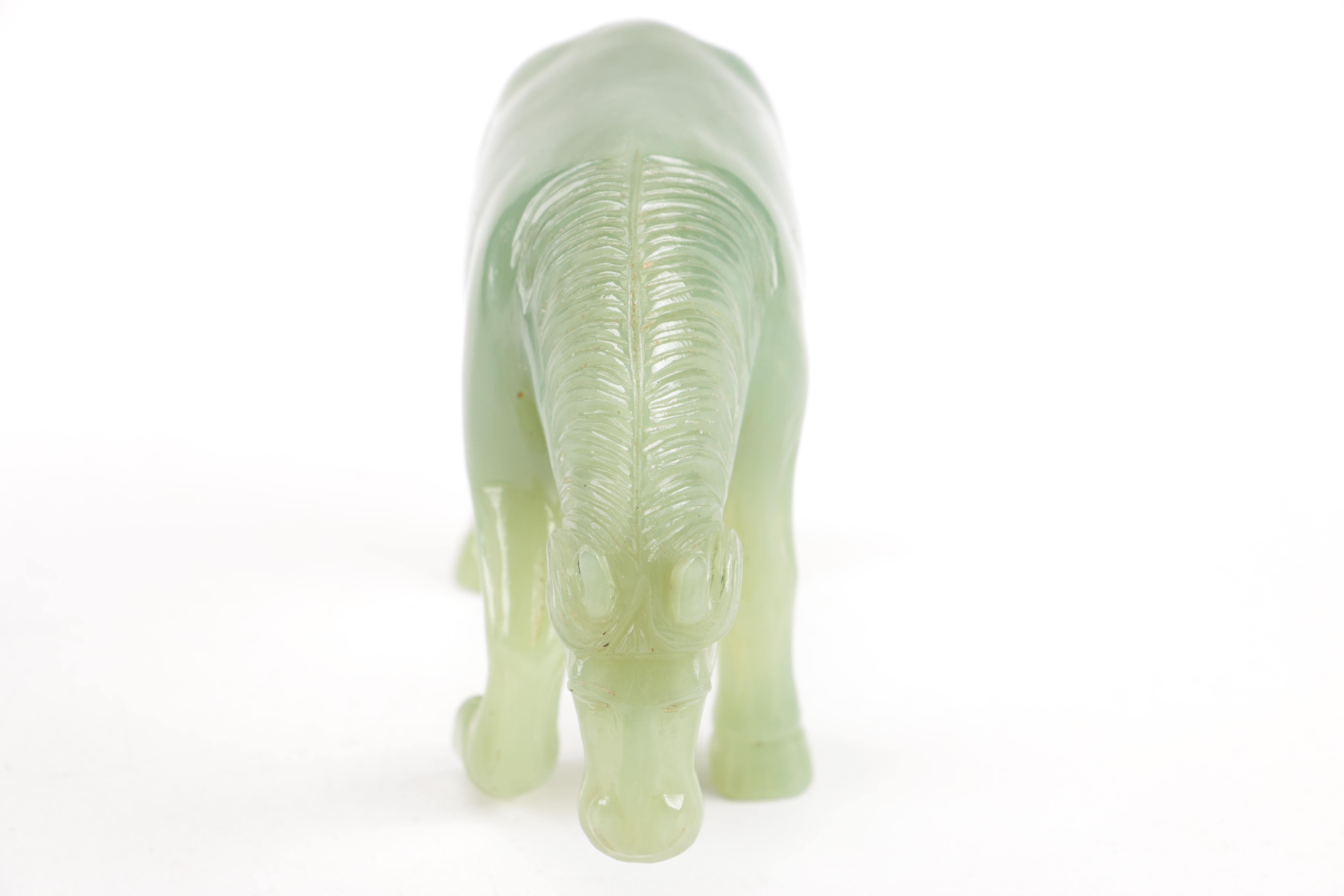 Chinese Bowenite Horse Figurine with Stand