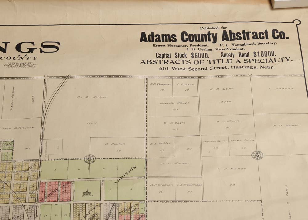 Vintage City Map of Hastings, Nebraska