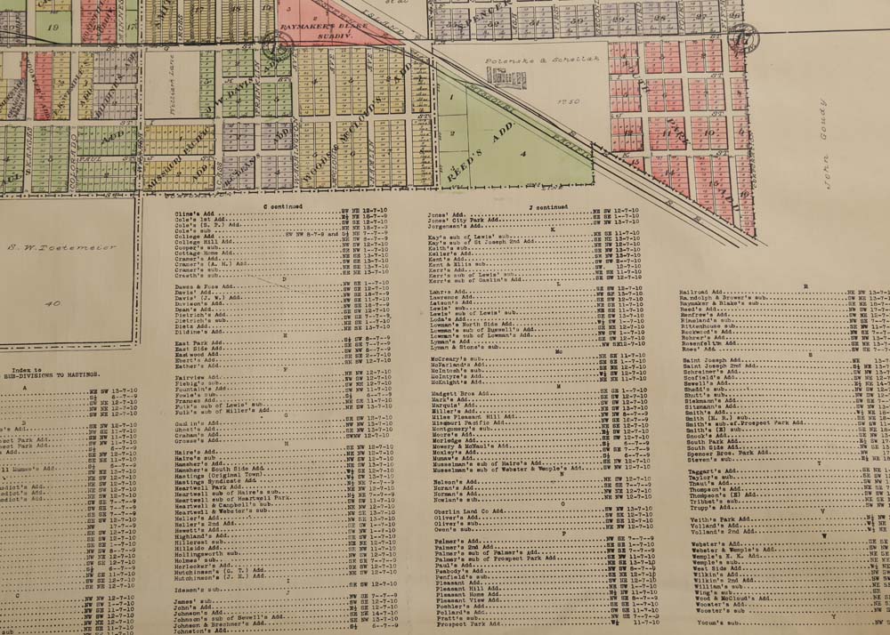 Vintage City Map of Hastings, Nebraska