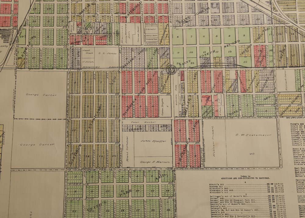Vintage City Map of Hastings, Nebraska