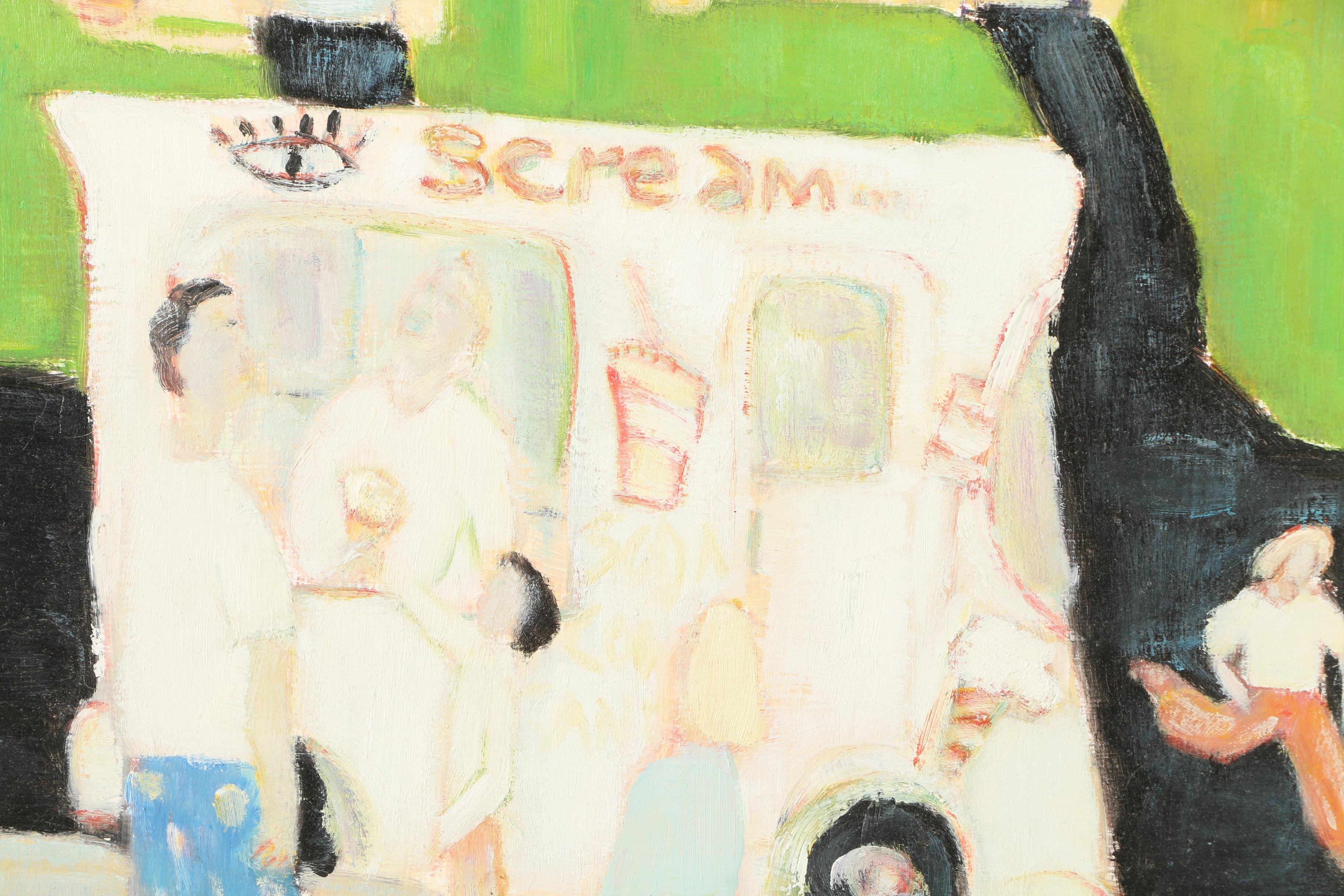 Mark Barry Oil Painting on Board "I Scream Too"