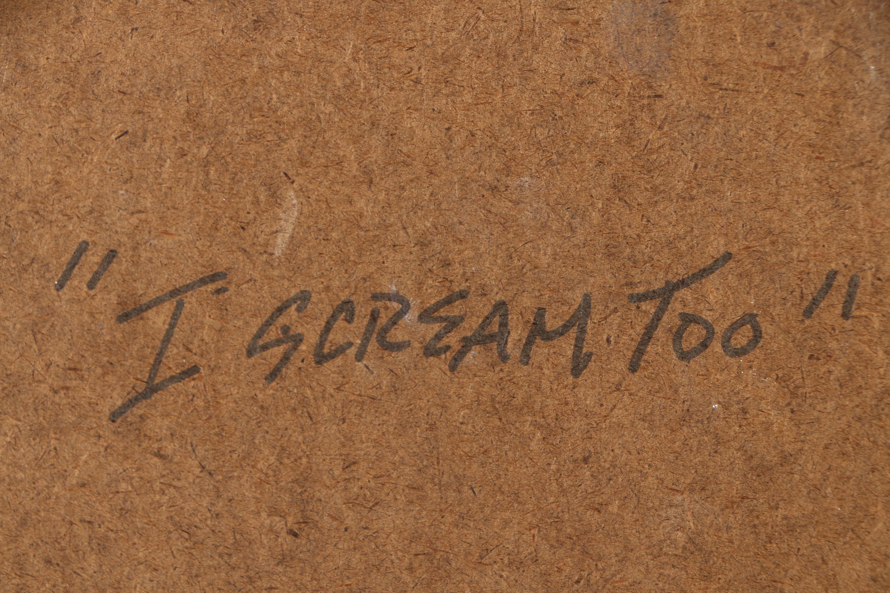 Mark Barry Oil Painting on Board "I Scream Too"