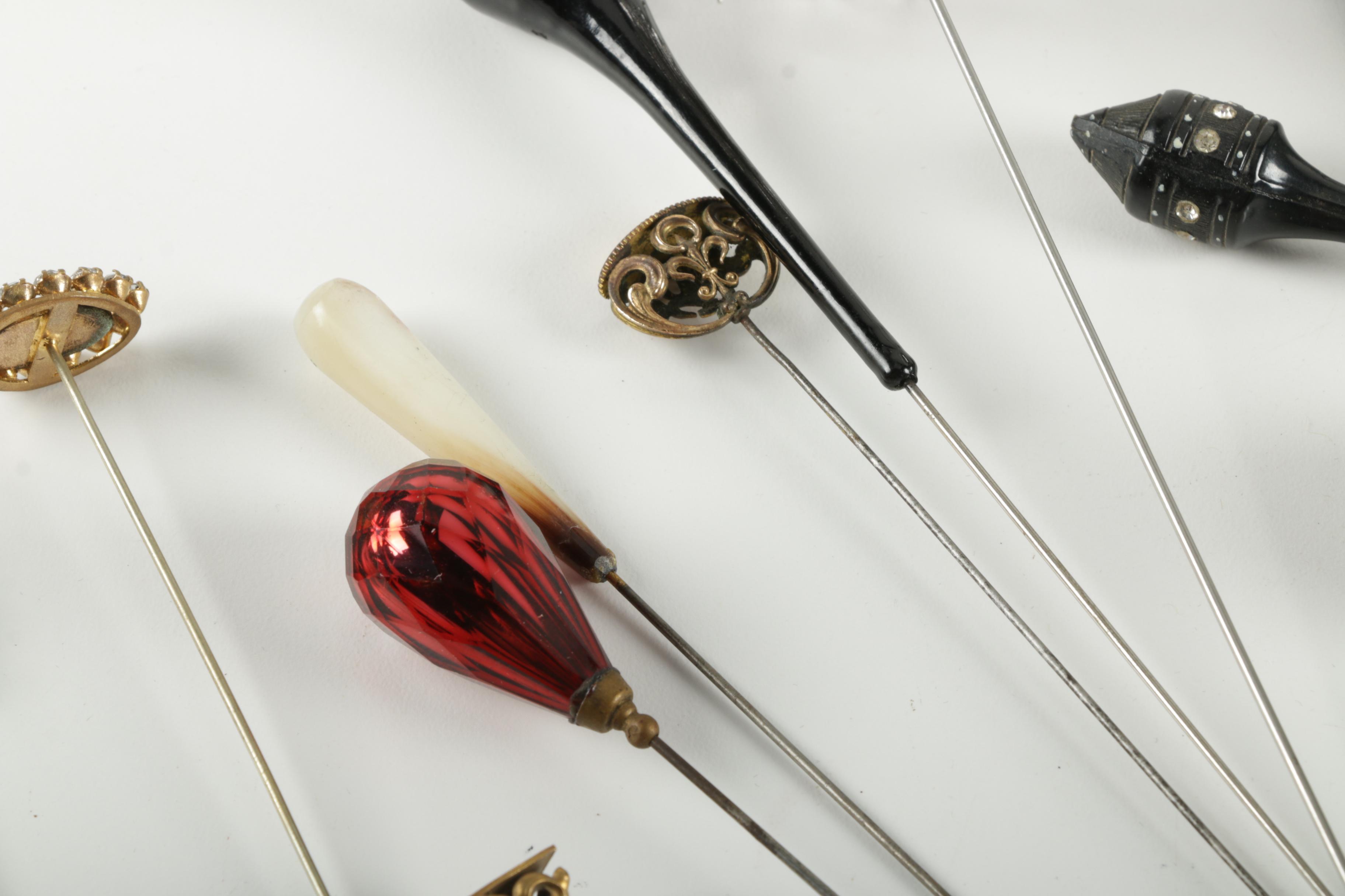 Ornate Mirrored Tray with Assorted Hat Pins