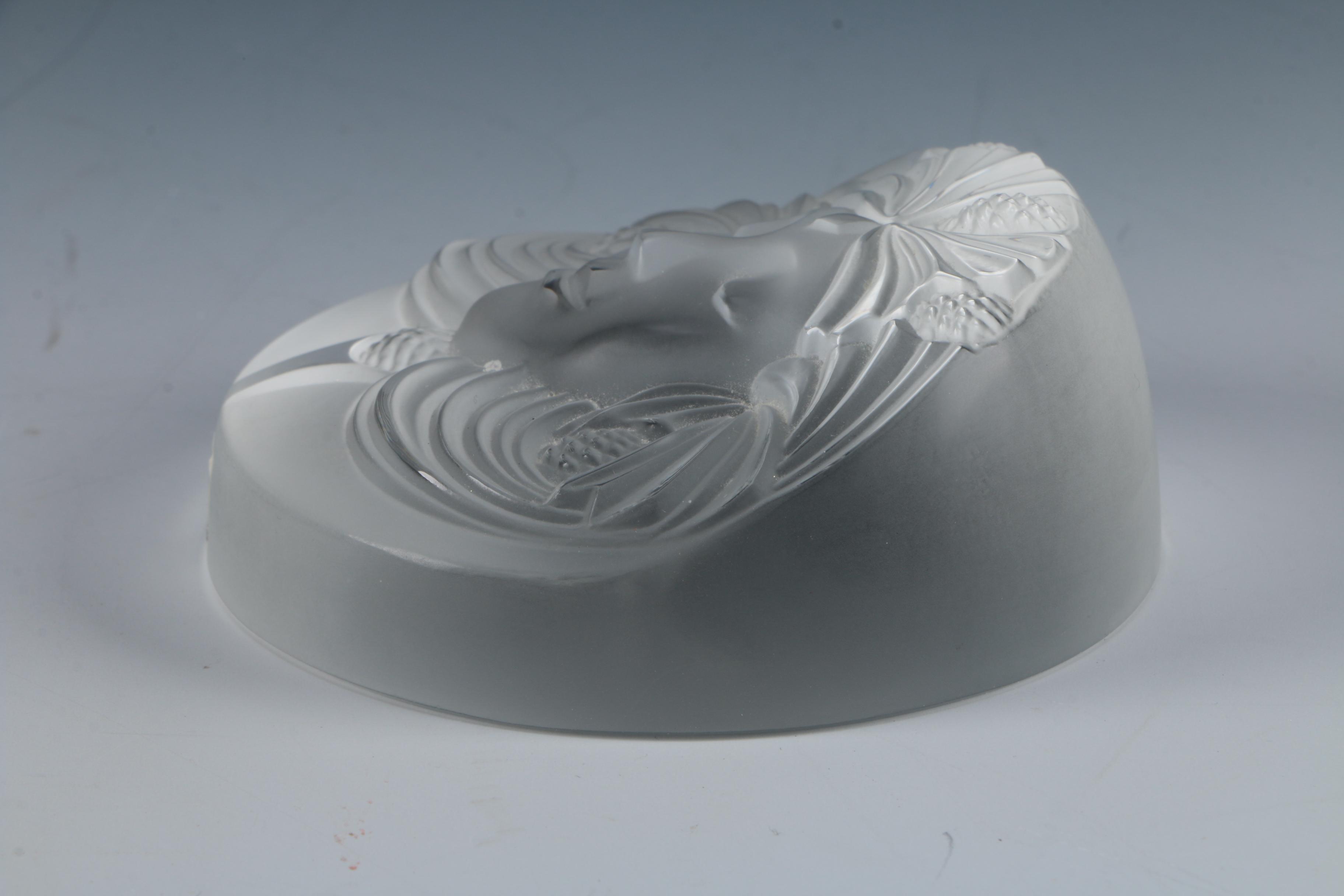 Lalique Frosted Crystal "Psyche" Paperweight