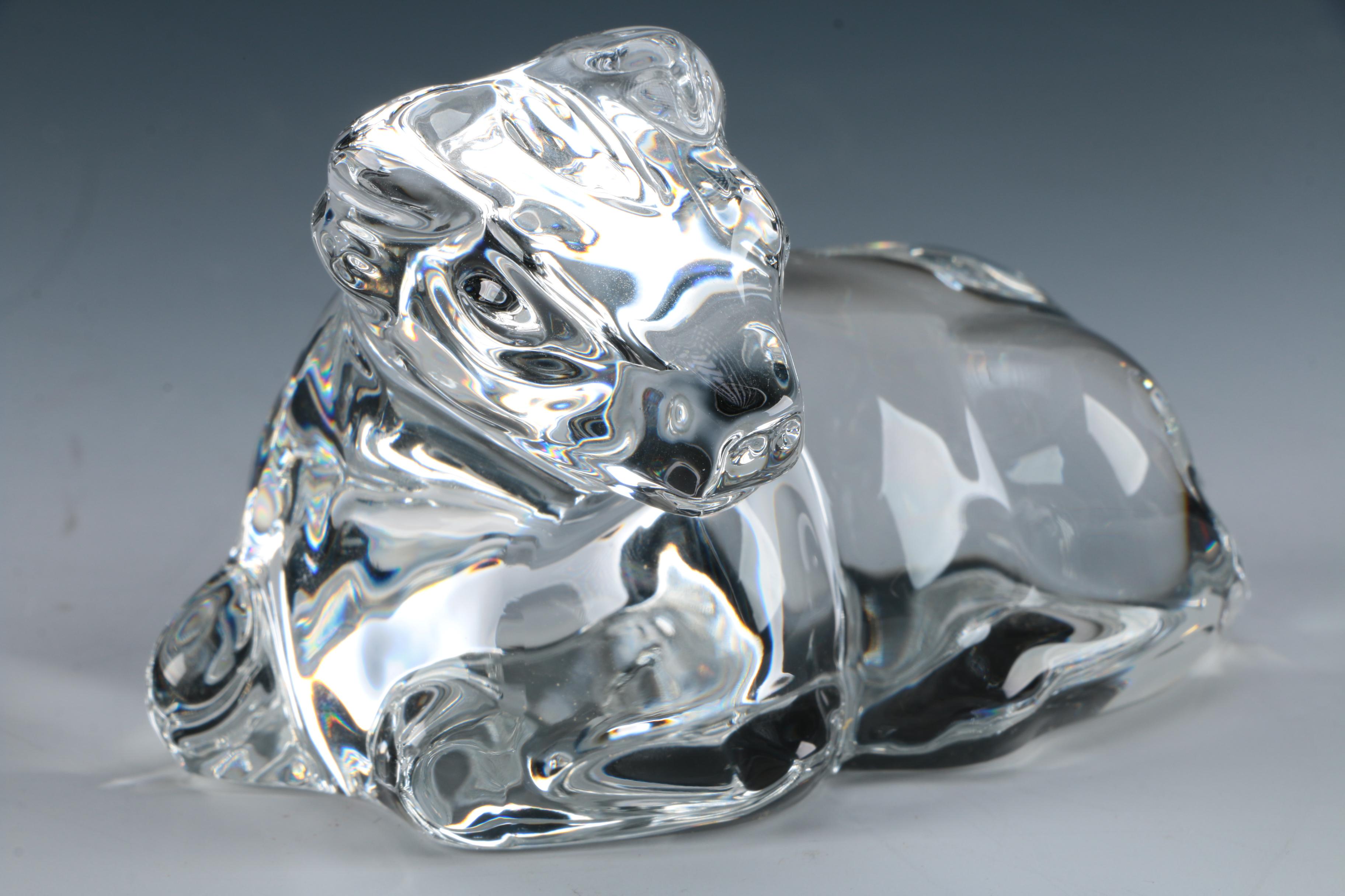 Baccarat Crystal Cow Figurine