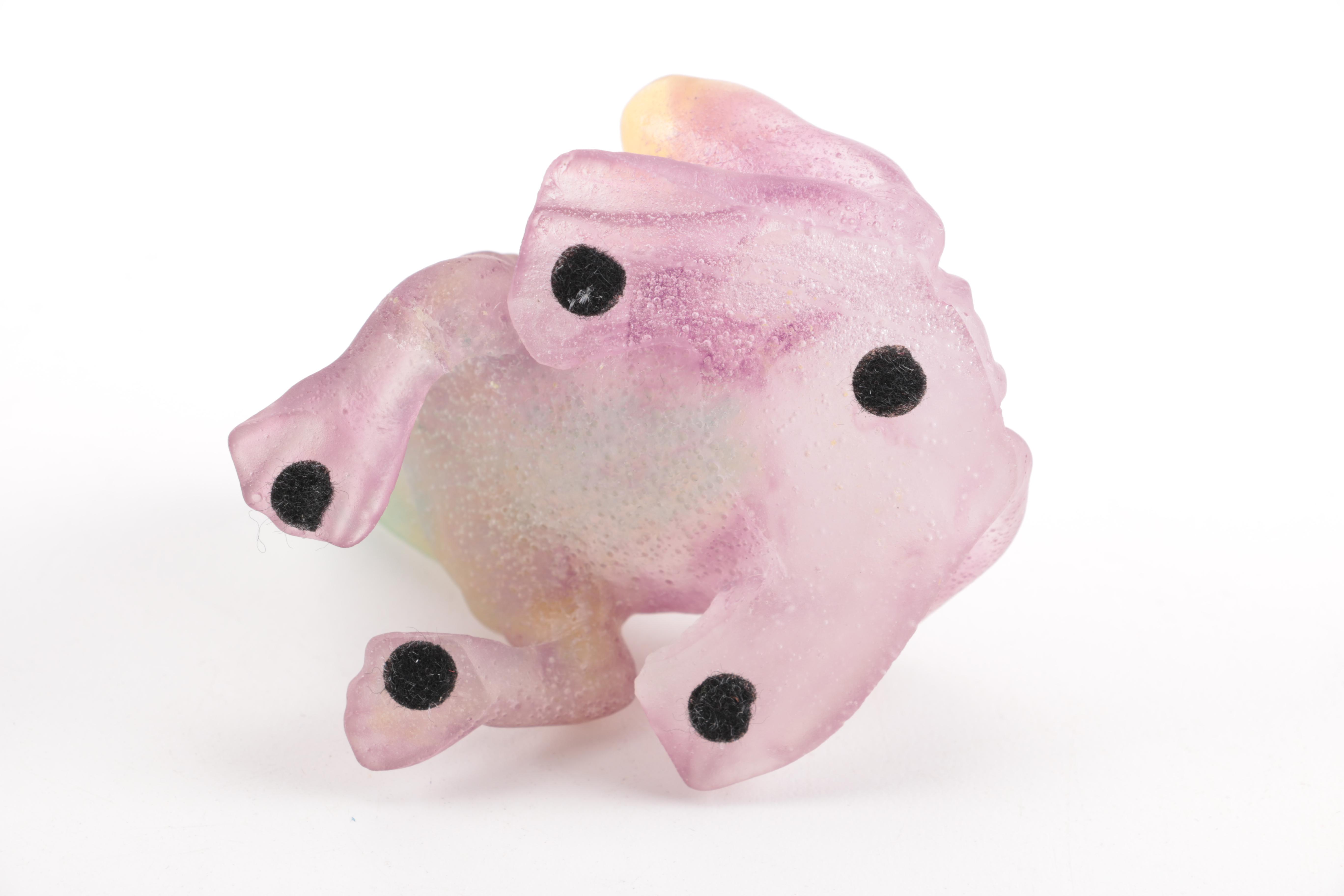Daum of France Paté de Verre Art Glass Bull Frog Figurine