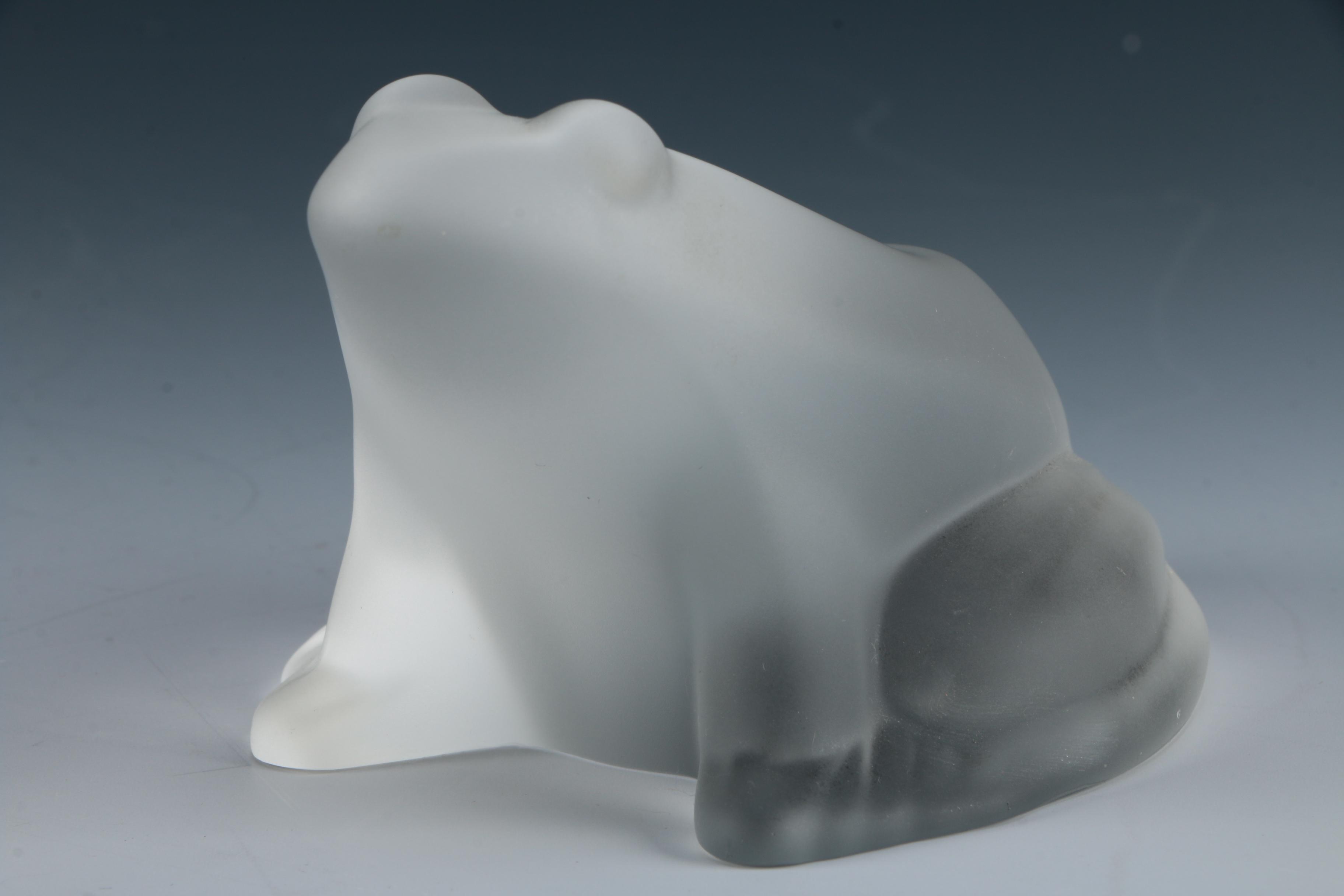 Baccarat Frosted Crystal Frog Figurine