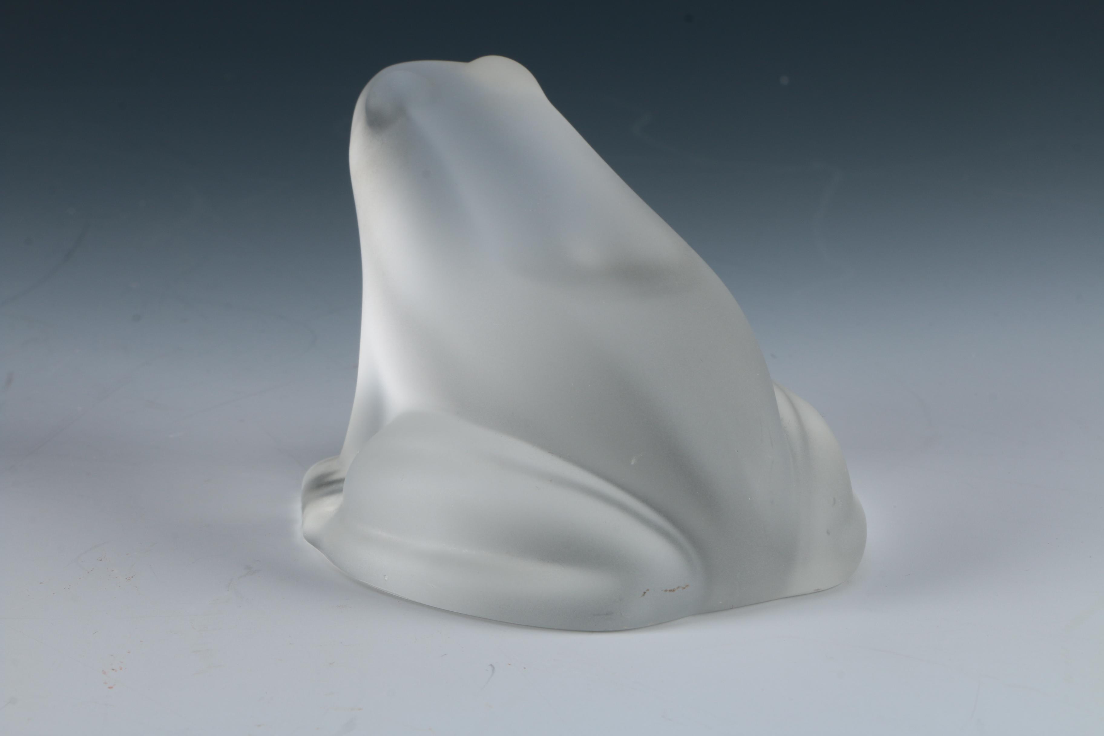 Baccarat Frosted Crystal Frog Figurine