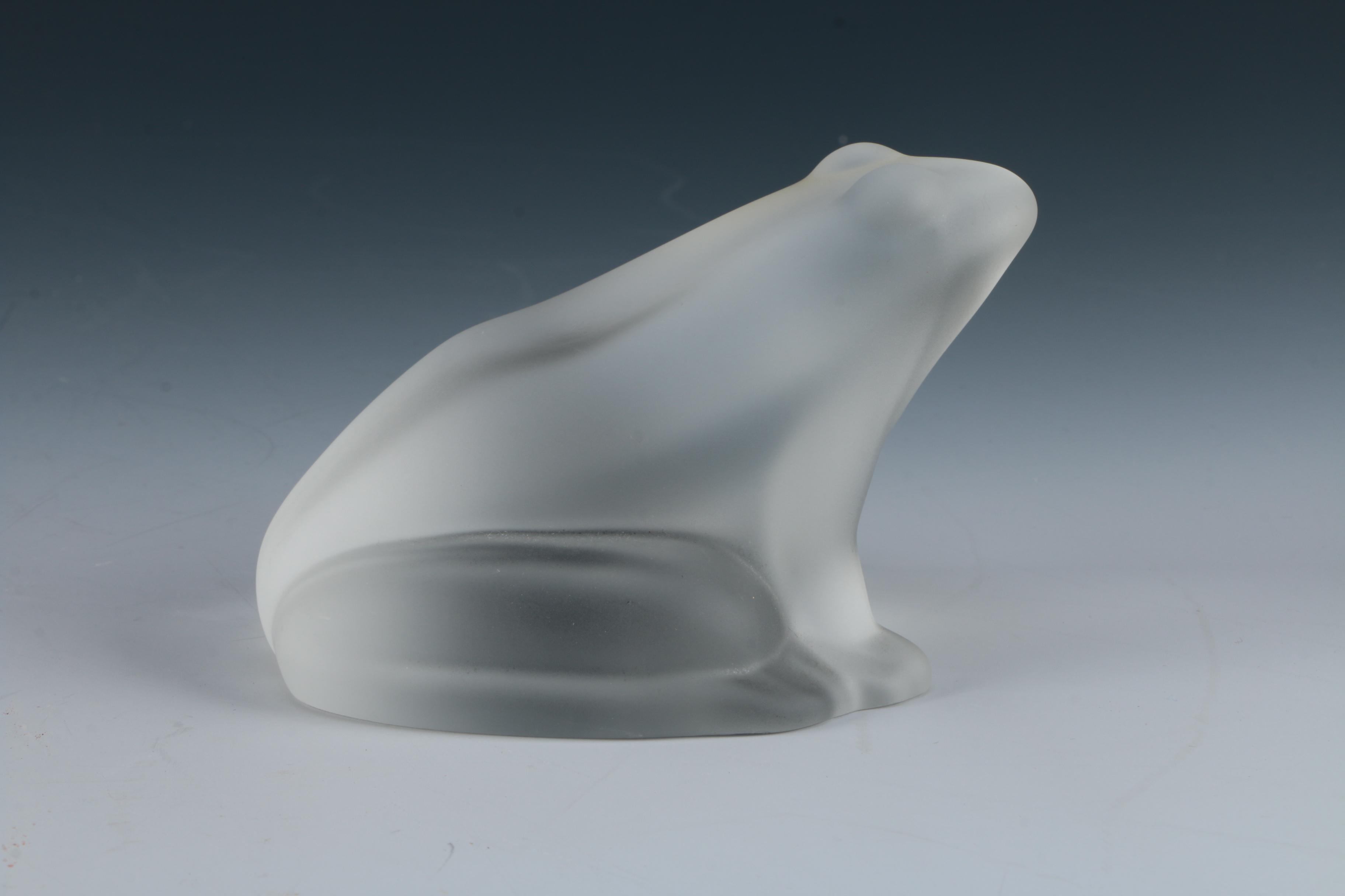 Baccarat Frosted Crystal Frog Figurine