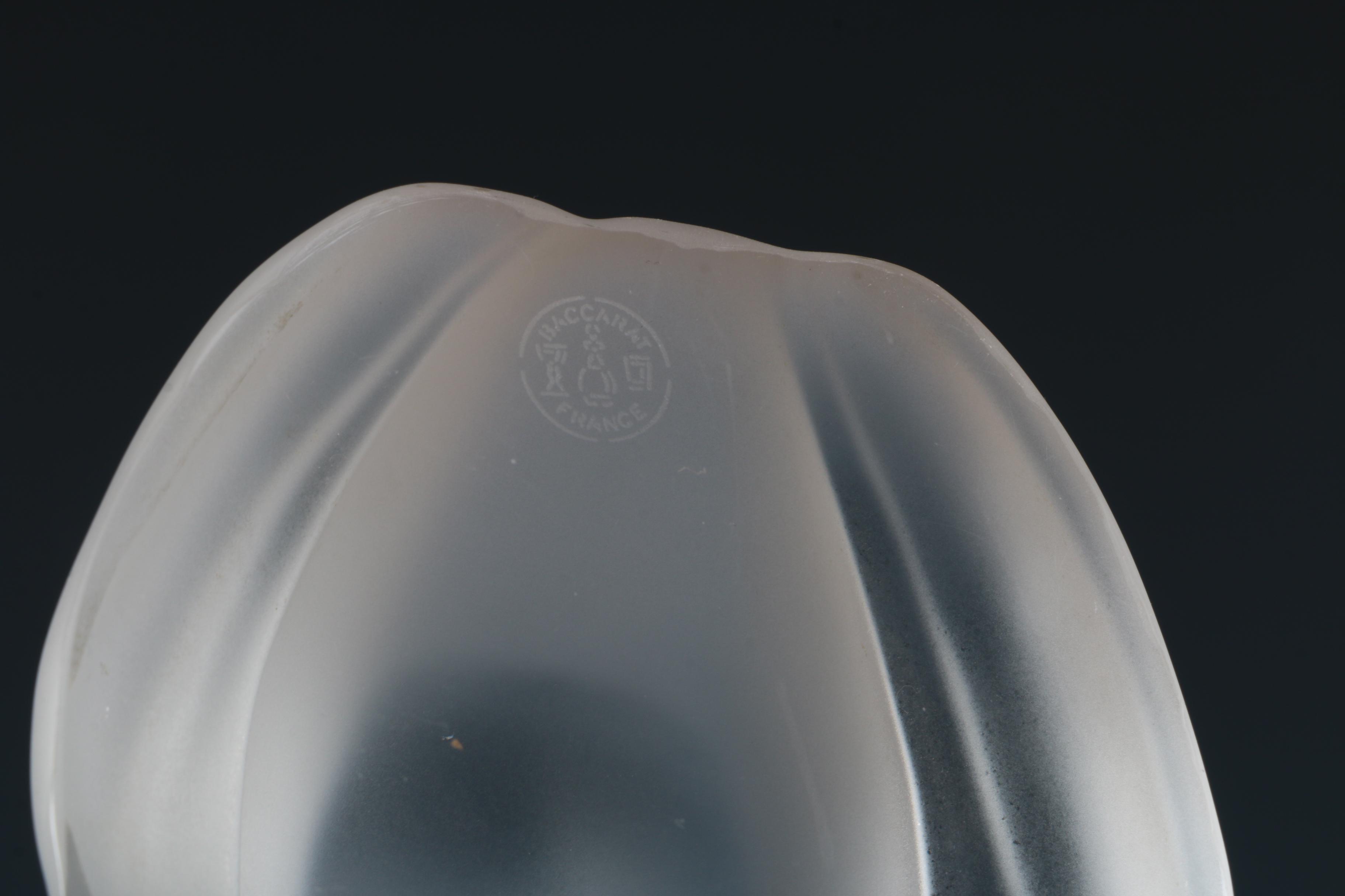 Baccarat Frosted Crystal Frog Figurine