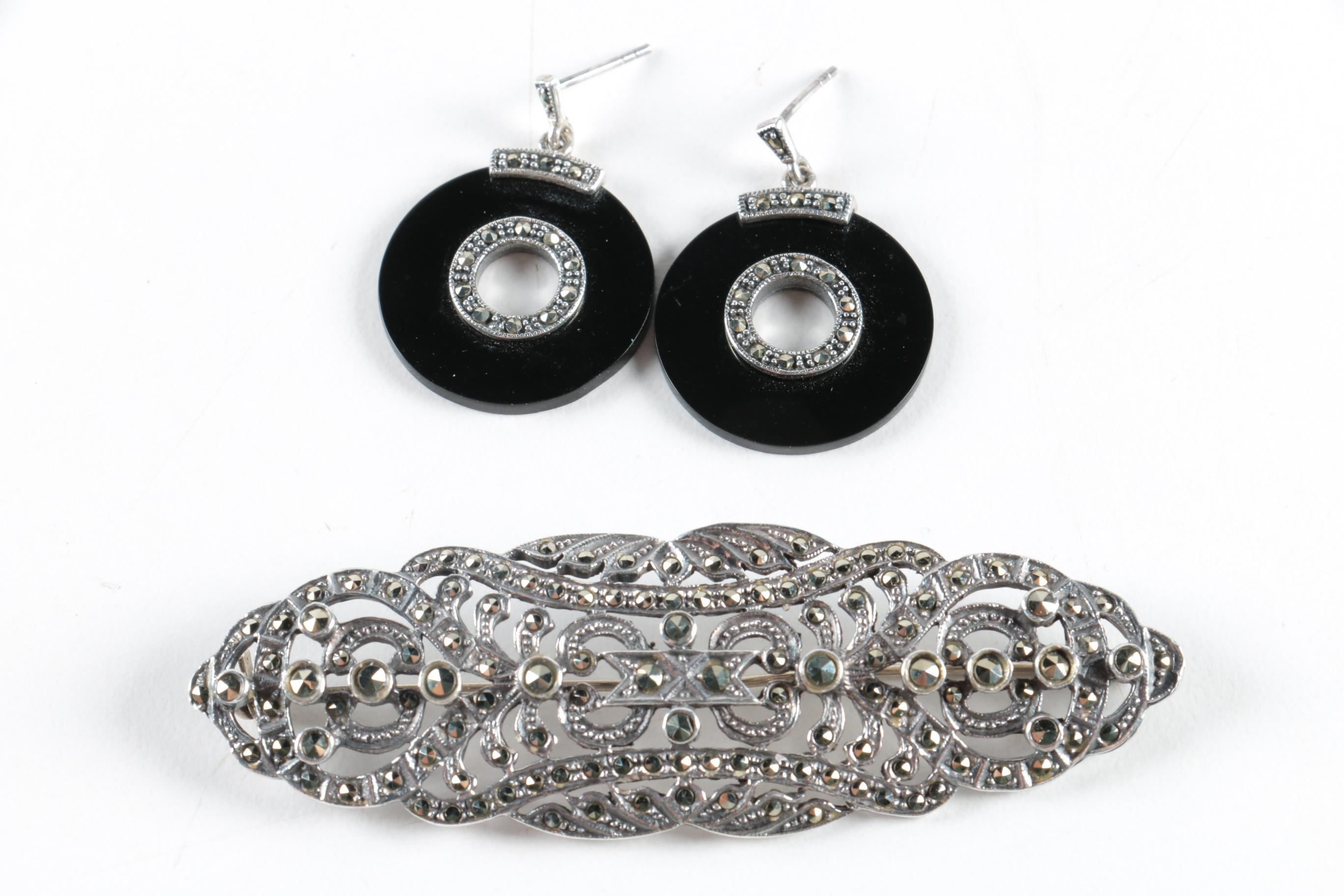 Assorted Sterling Silver Jewelry with Gemstones and Diamonds