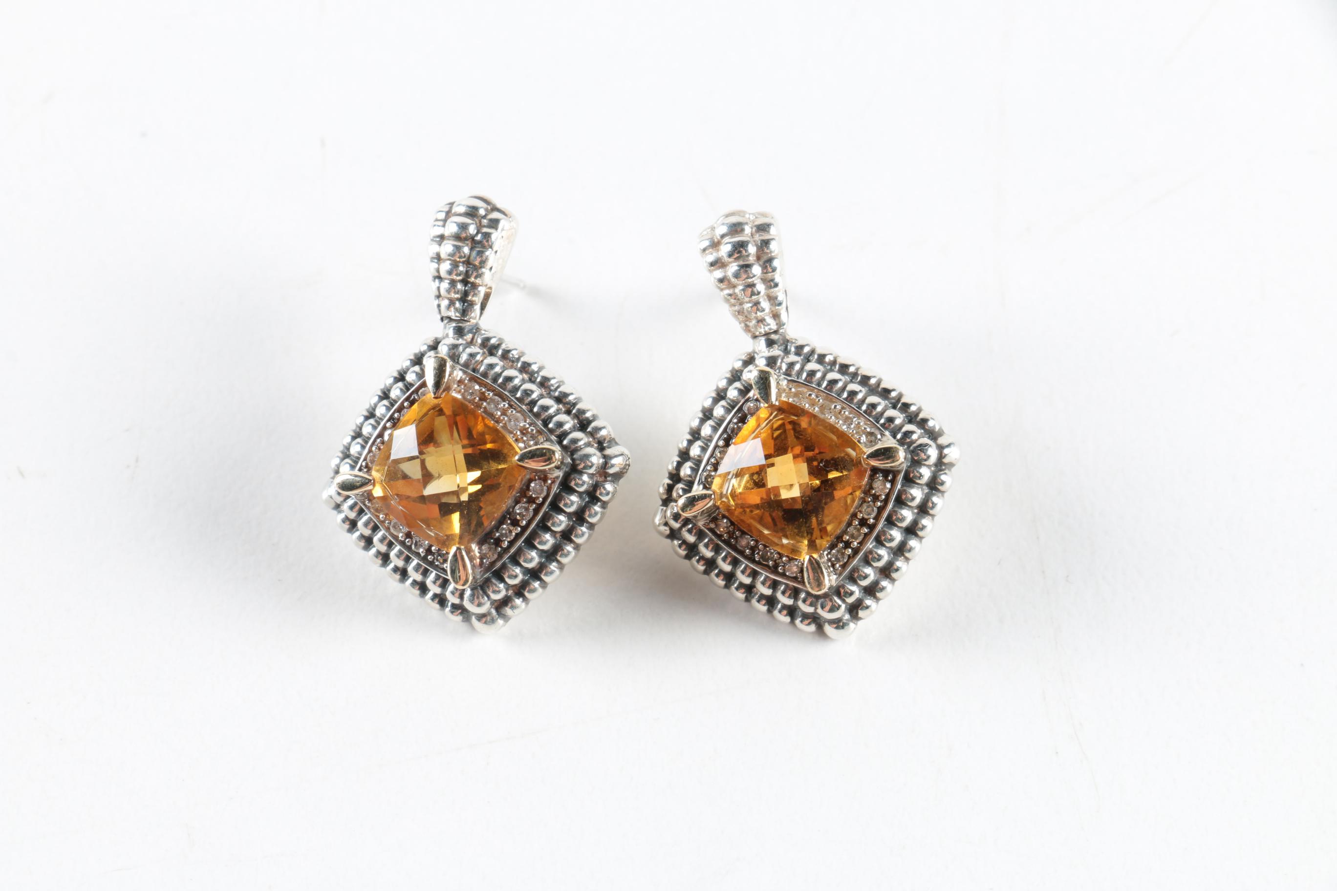 Assorted Sterling Silver Jewelry with Gemstones and Diamonds