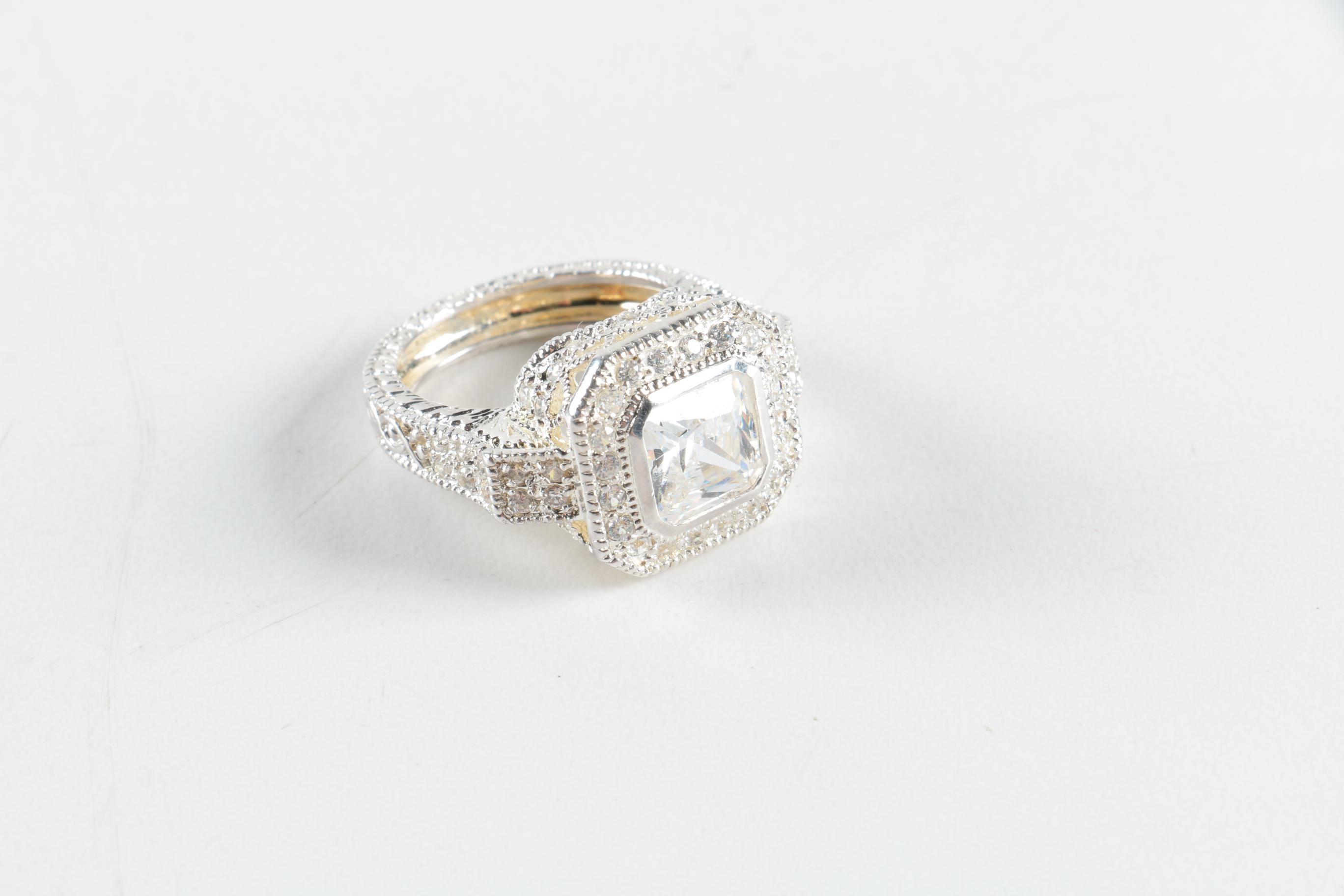 Assorted Sterling Silver Jewelry with Gemstones and Diamonds