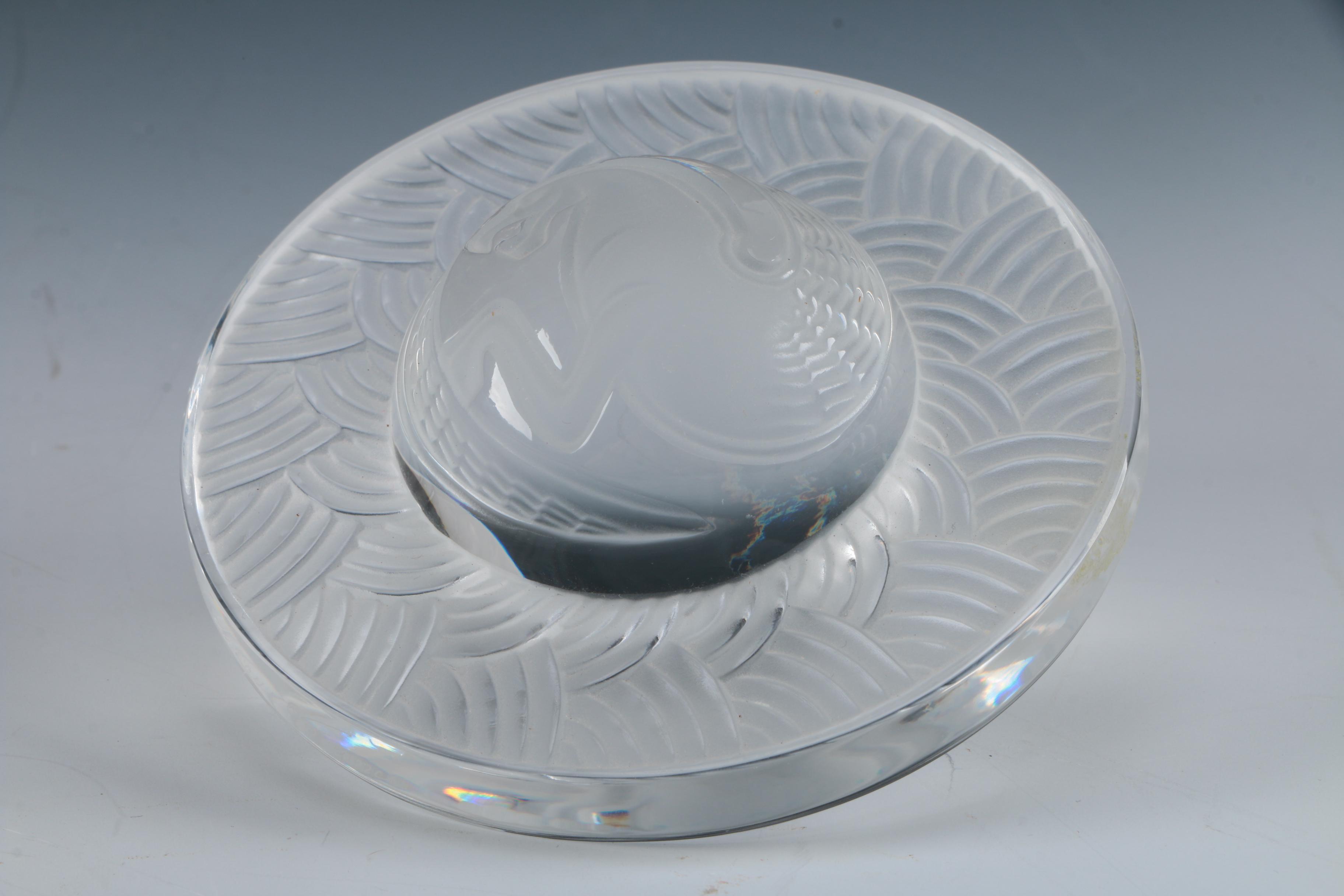 Lalique Crystal Zodiac Dragon Saturn Paperweight