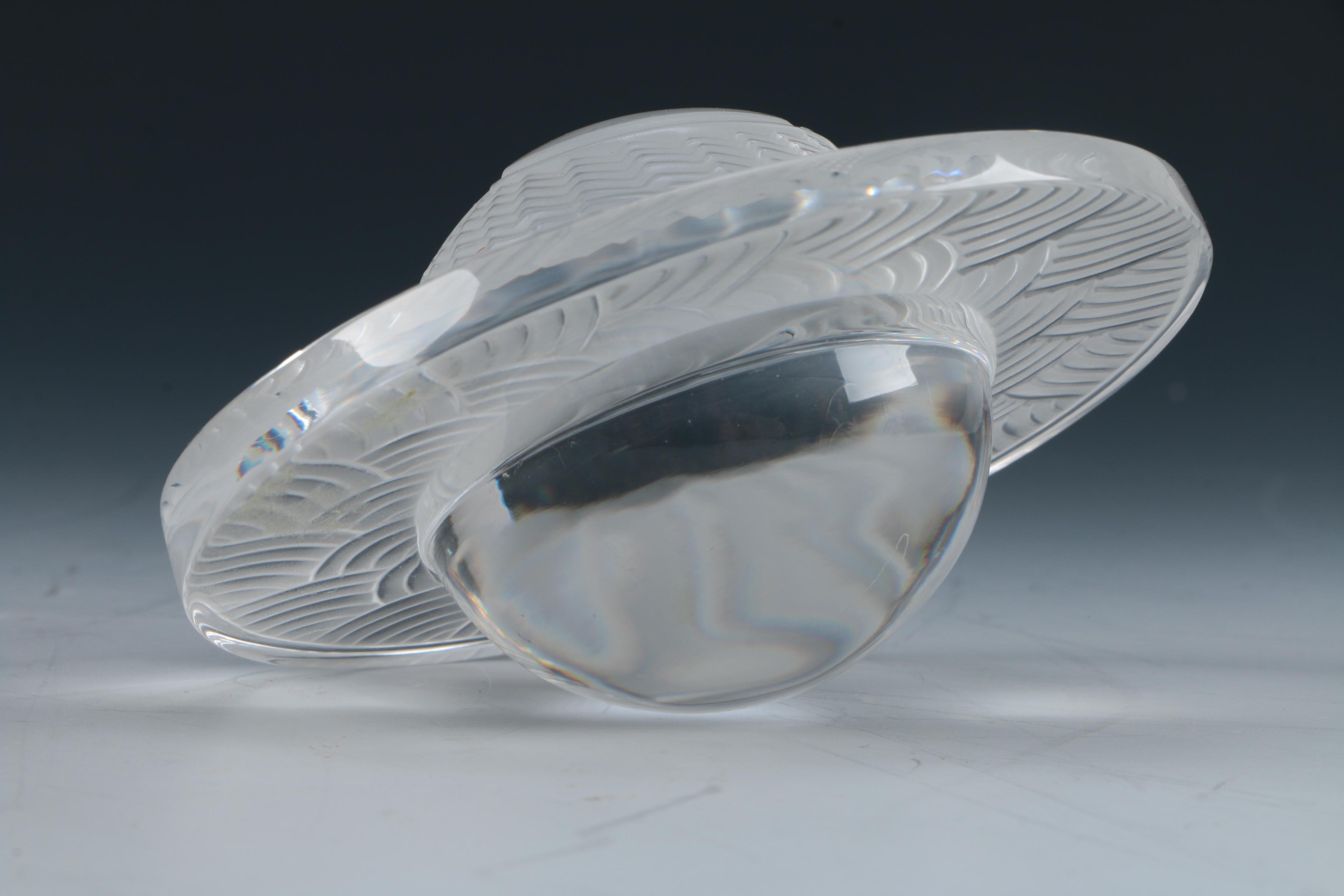 Lalique Crystal Zodiac Dragon Saturn Paperweight