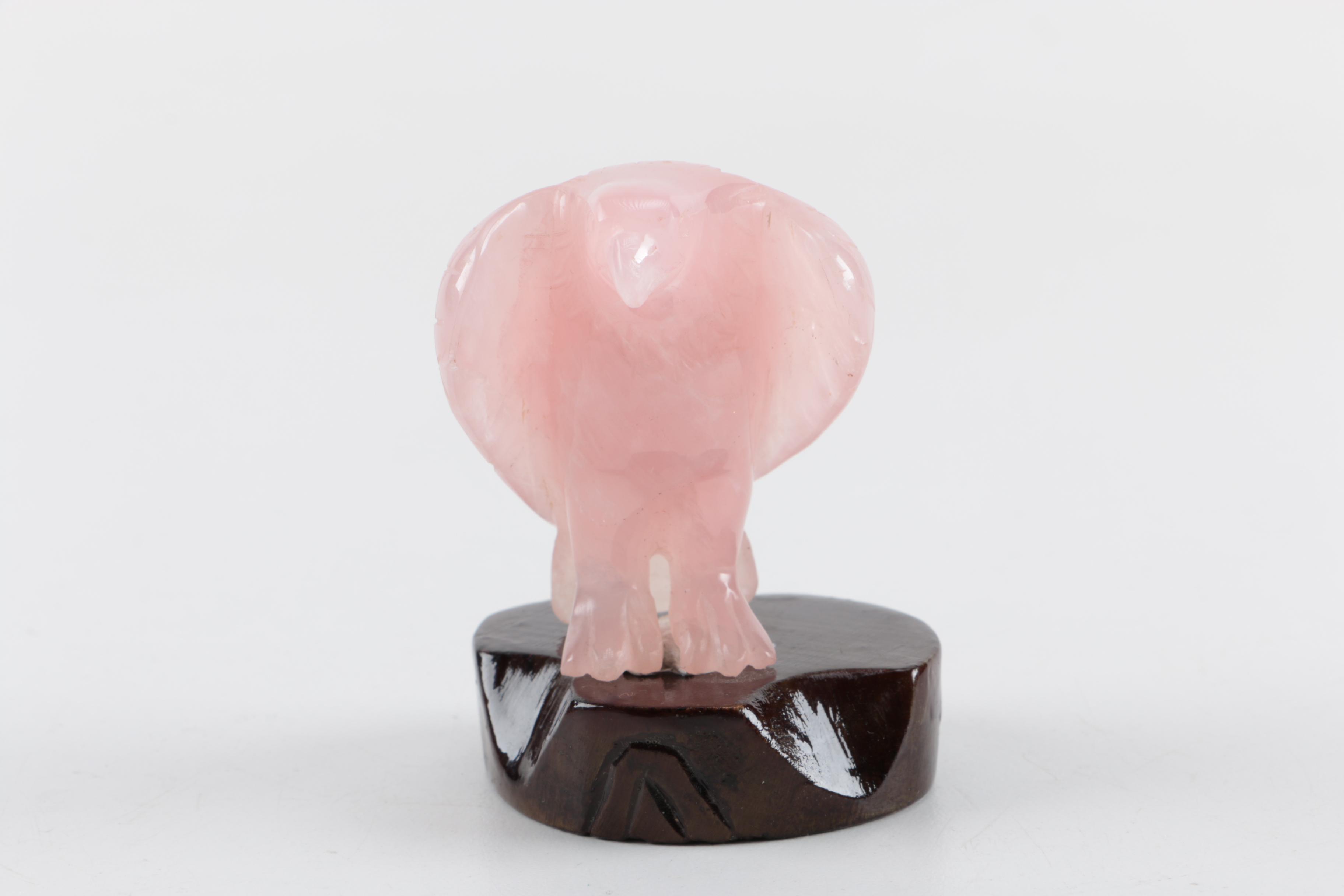 Miniature Rose Quartz Carved Eagle
