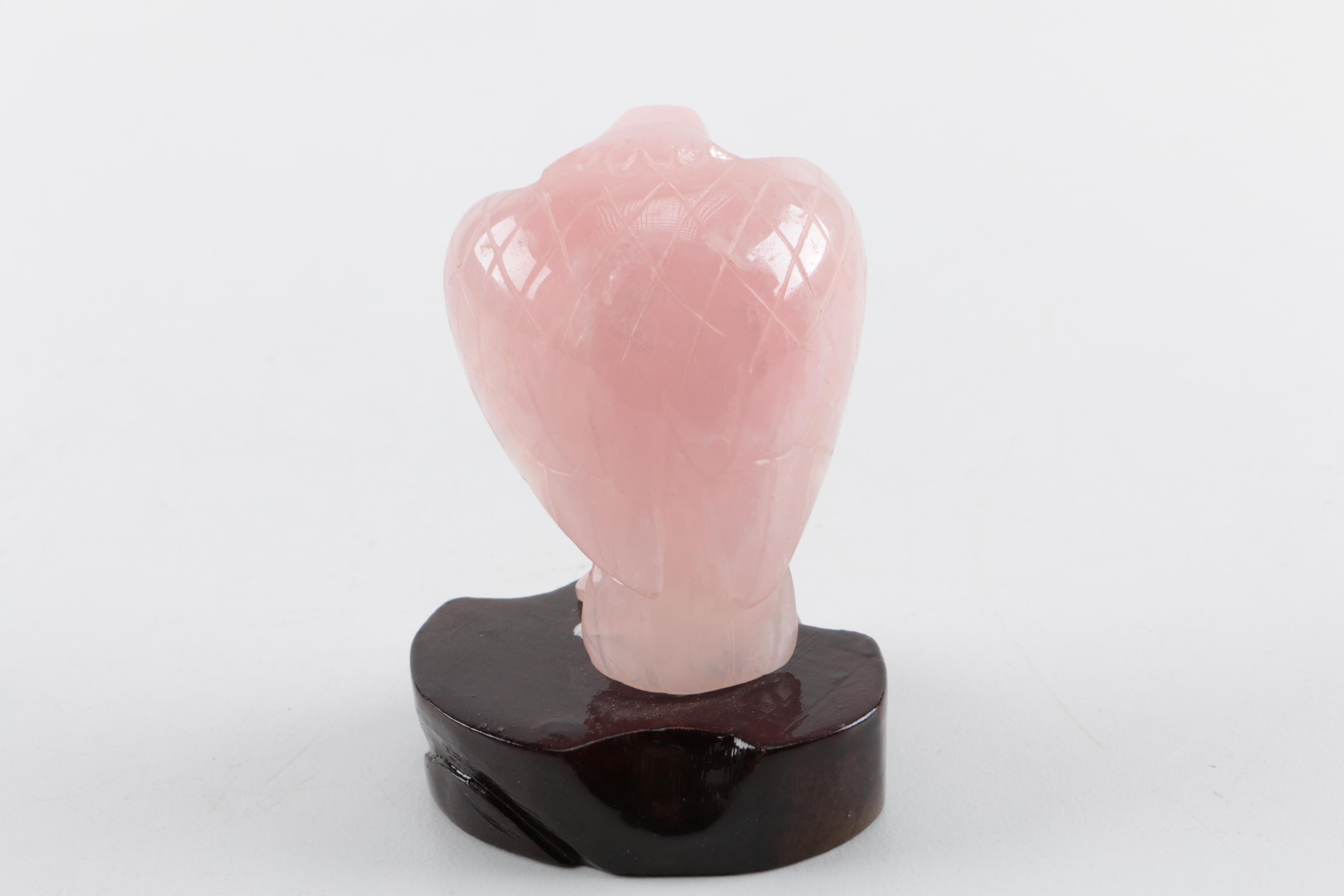 Miniature Rose Quartz Carved Eagle