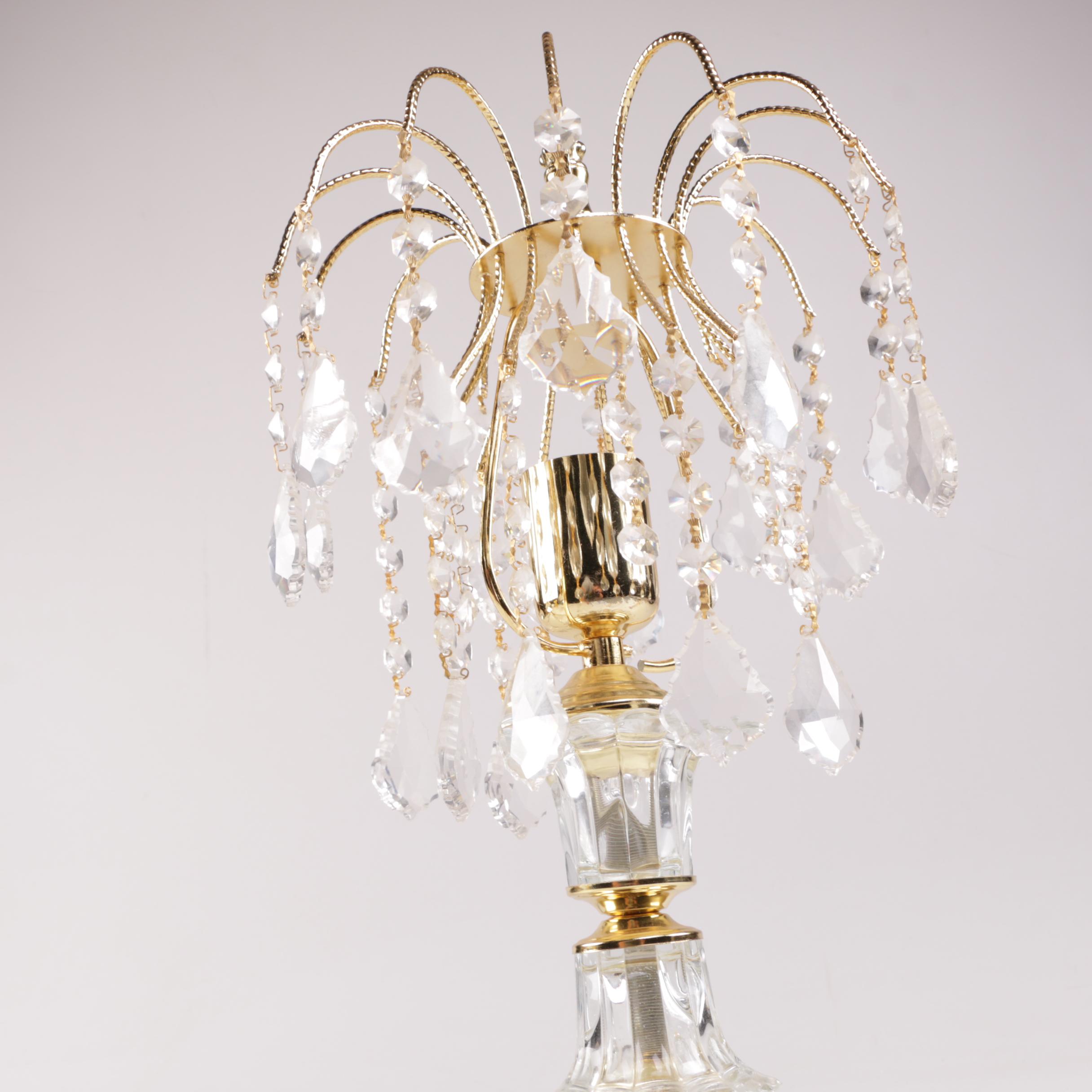 Crystal Chandelier Drop Table Lamp