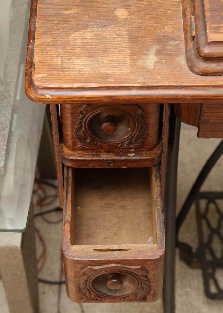 Antique Singer Sewing Machine and Table
