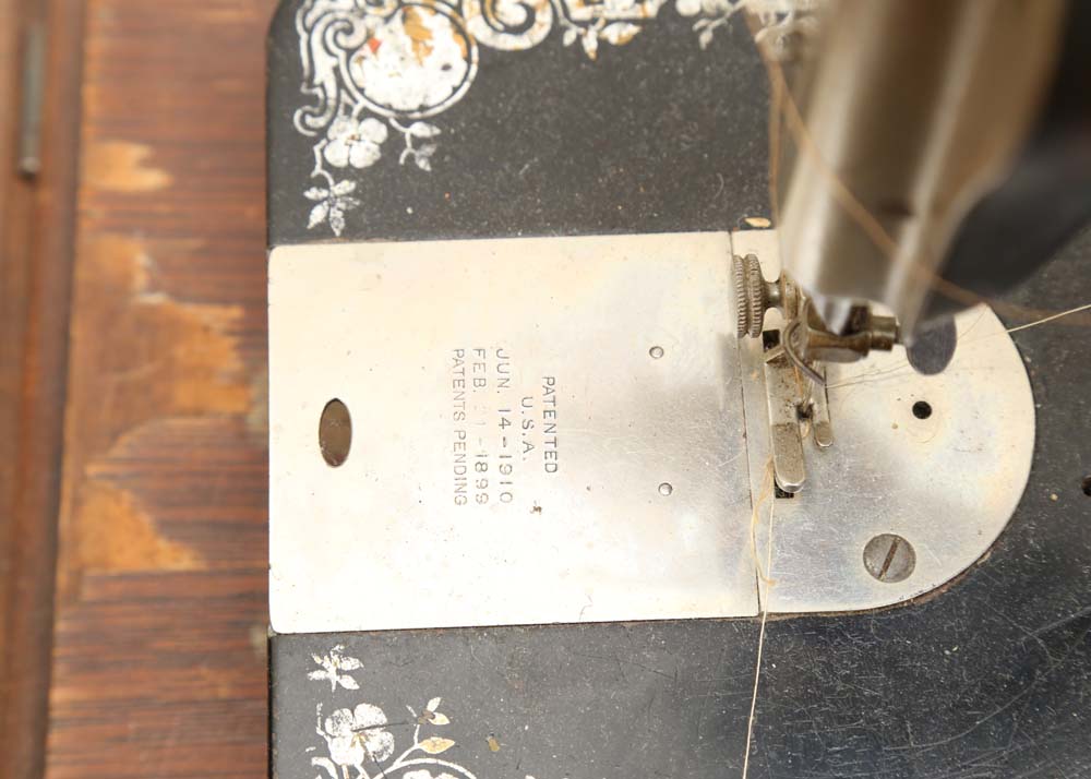 Antique Singer Sewing Machine and Table