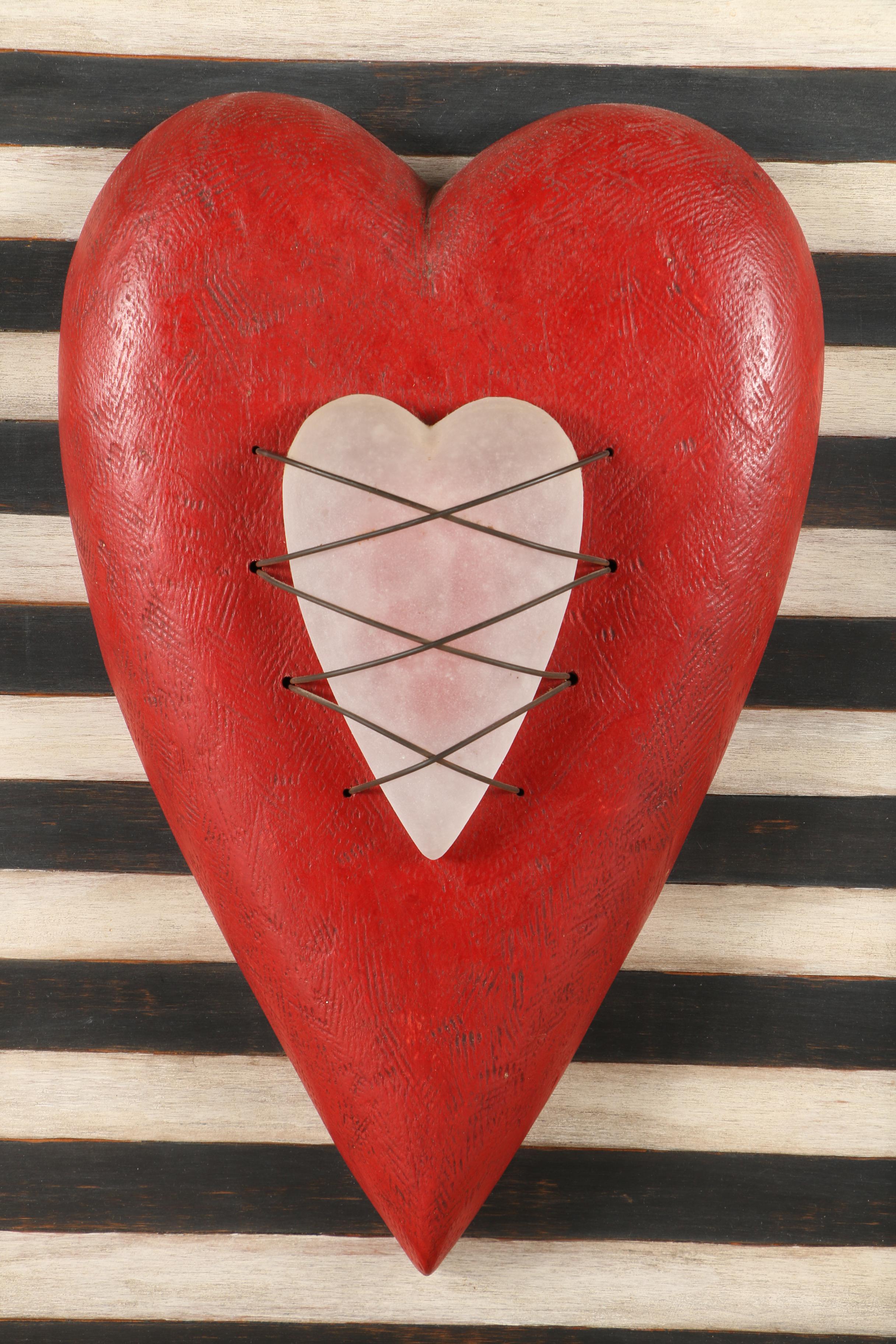 Framed Wooden and Metal Mixed Media Art