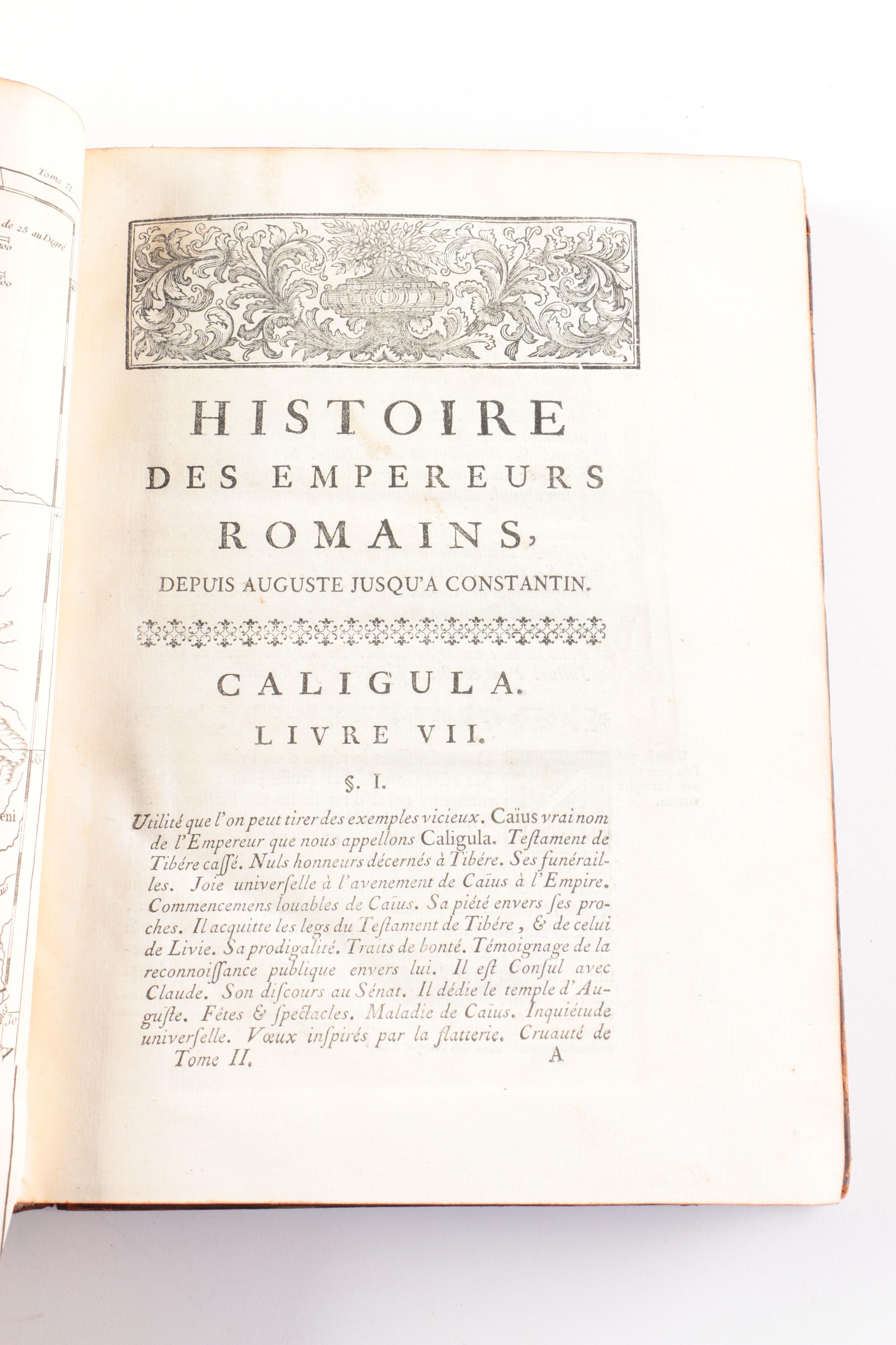 1751 Volume II "Histoire des Empereurs Romains" by Crevier