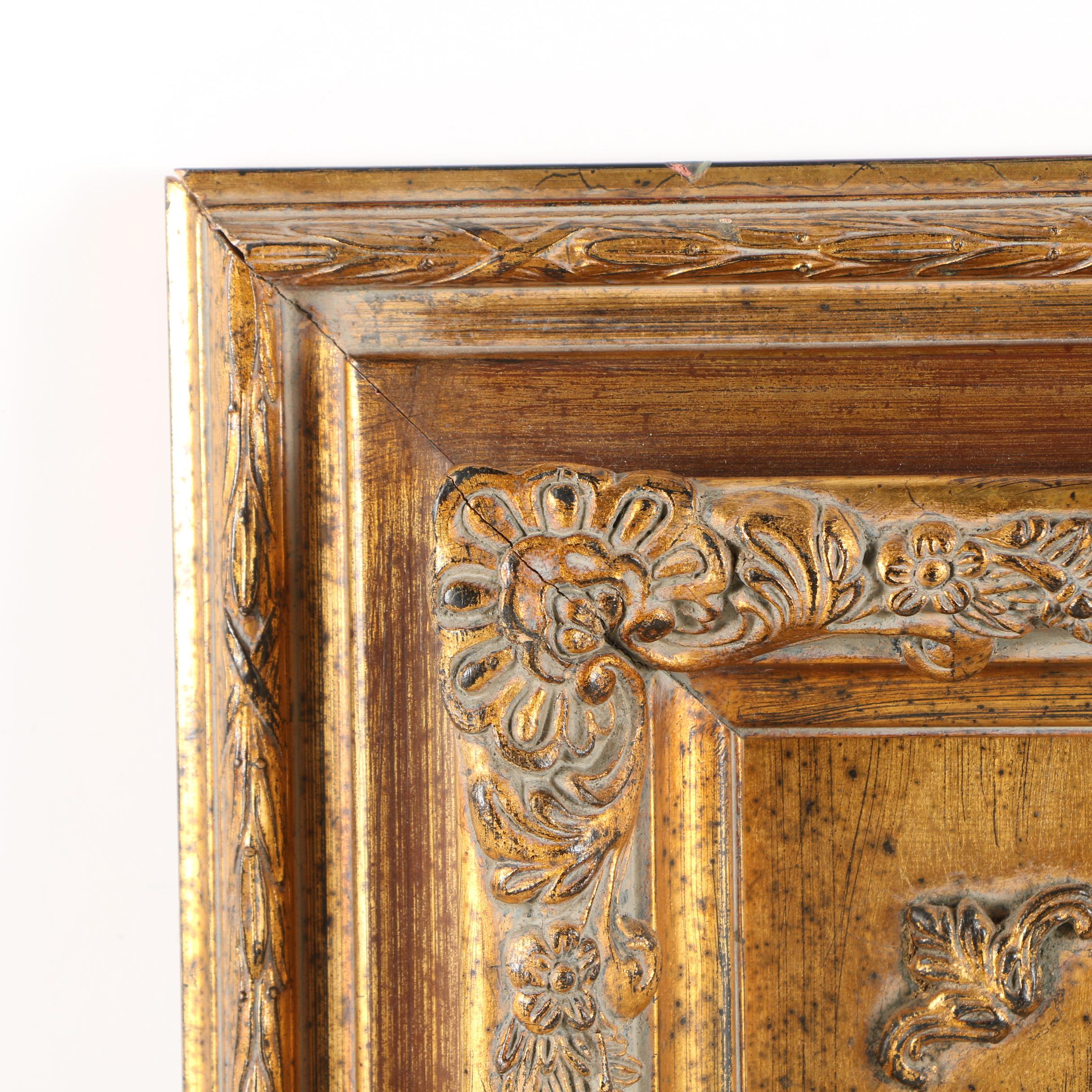 Enshrined Stamped Metal Plaque after El Greco "The Burial of the Count of Orgaz"