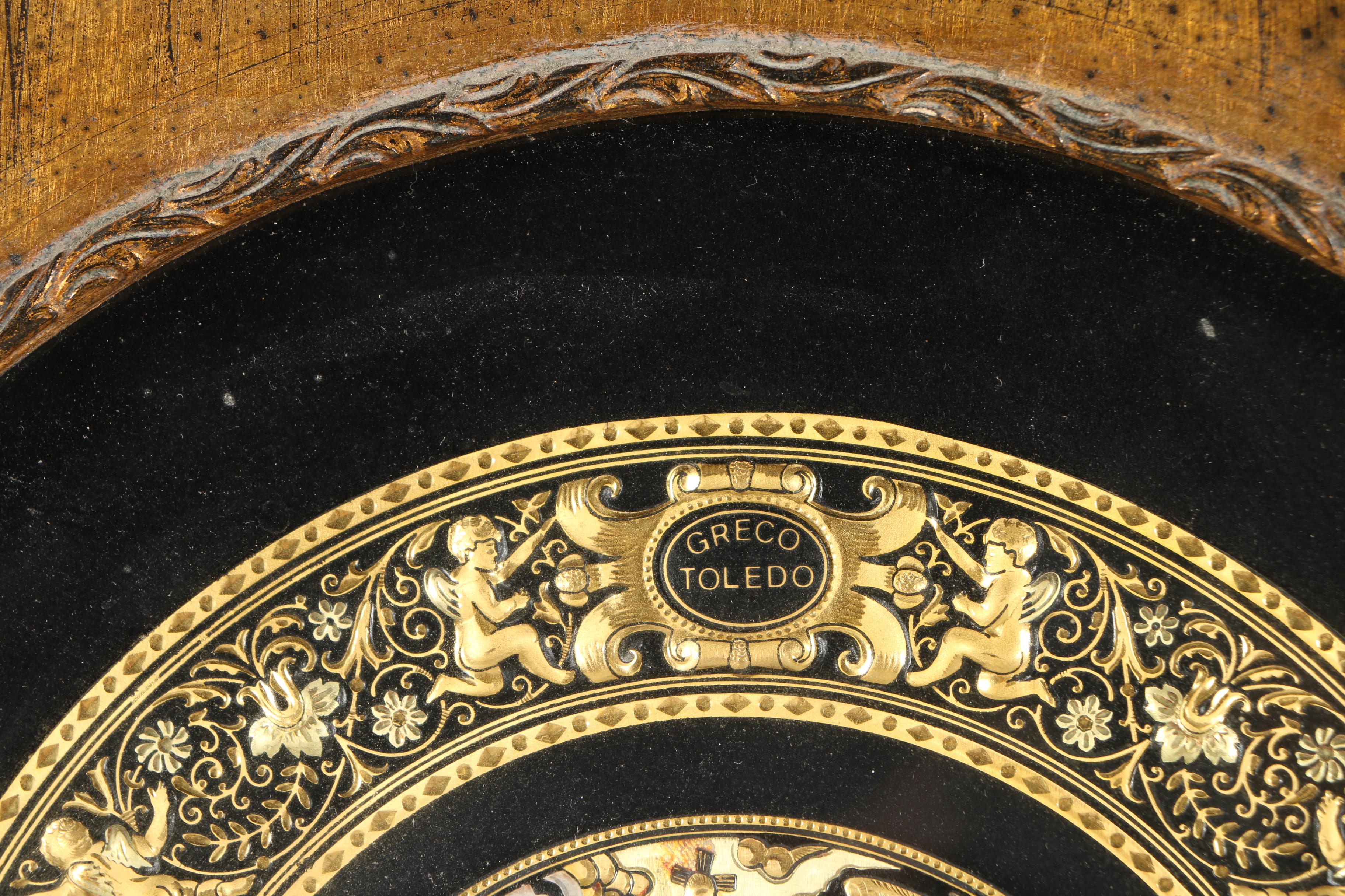 Enshrined Stamped Metal Plaque after El Greco "The Burial of the Count of Orgaz"