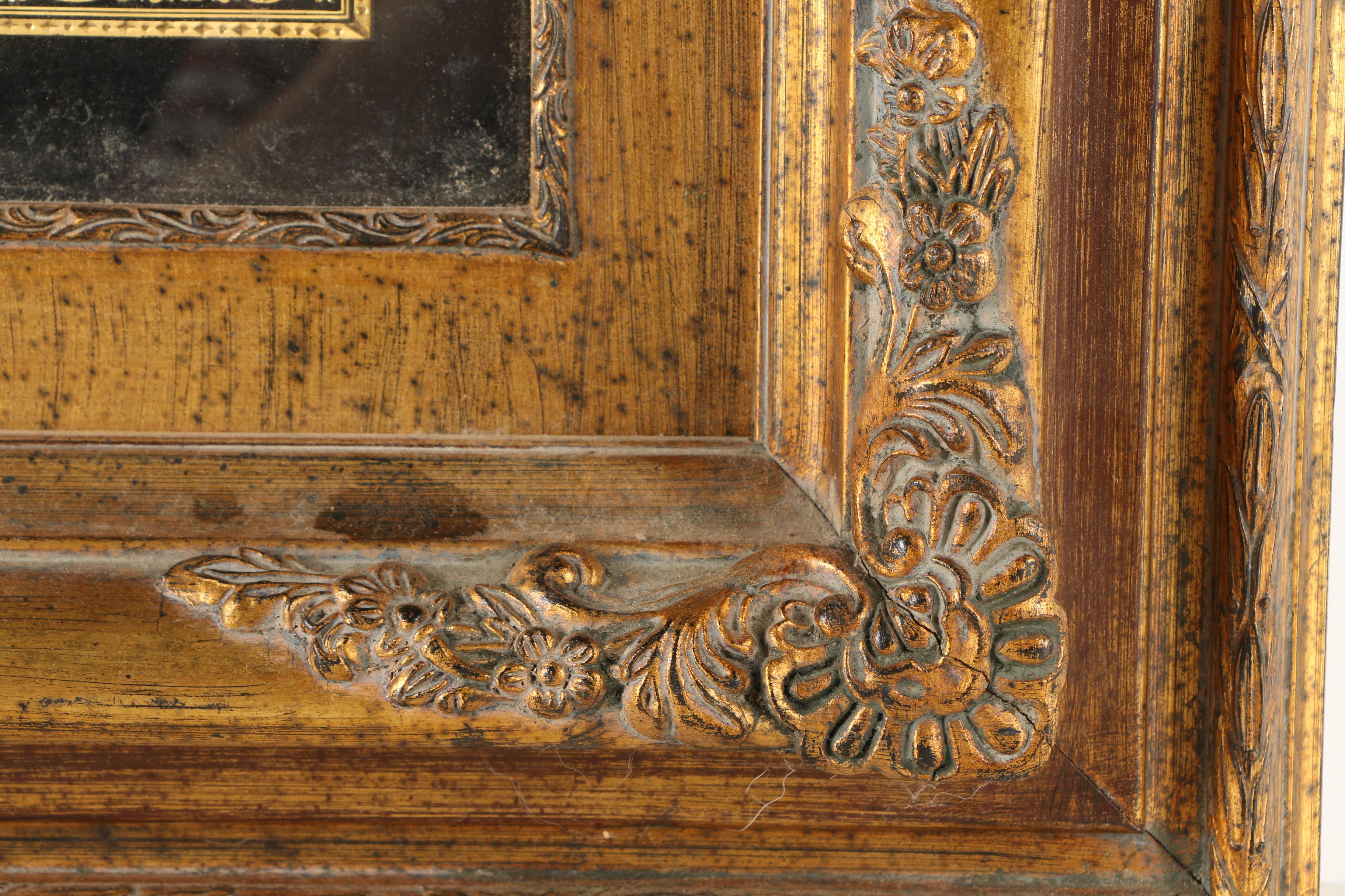 Enshrined Stamped Metal Plaque after El Greco "The Burial of the Count of Orgaz"