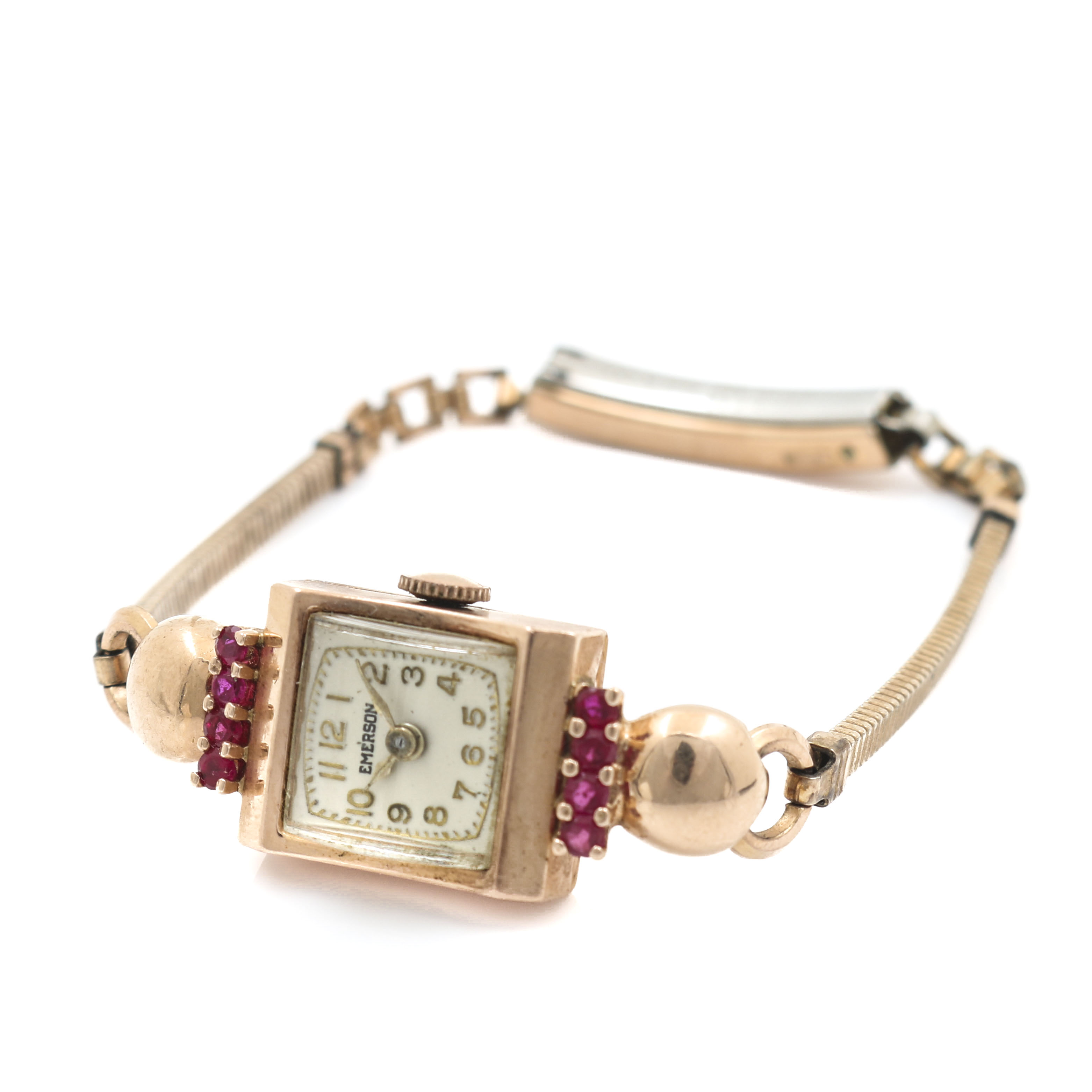 Emerson 14K Rose Gold and Ruby Watch