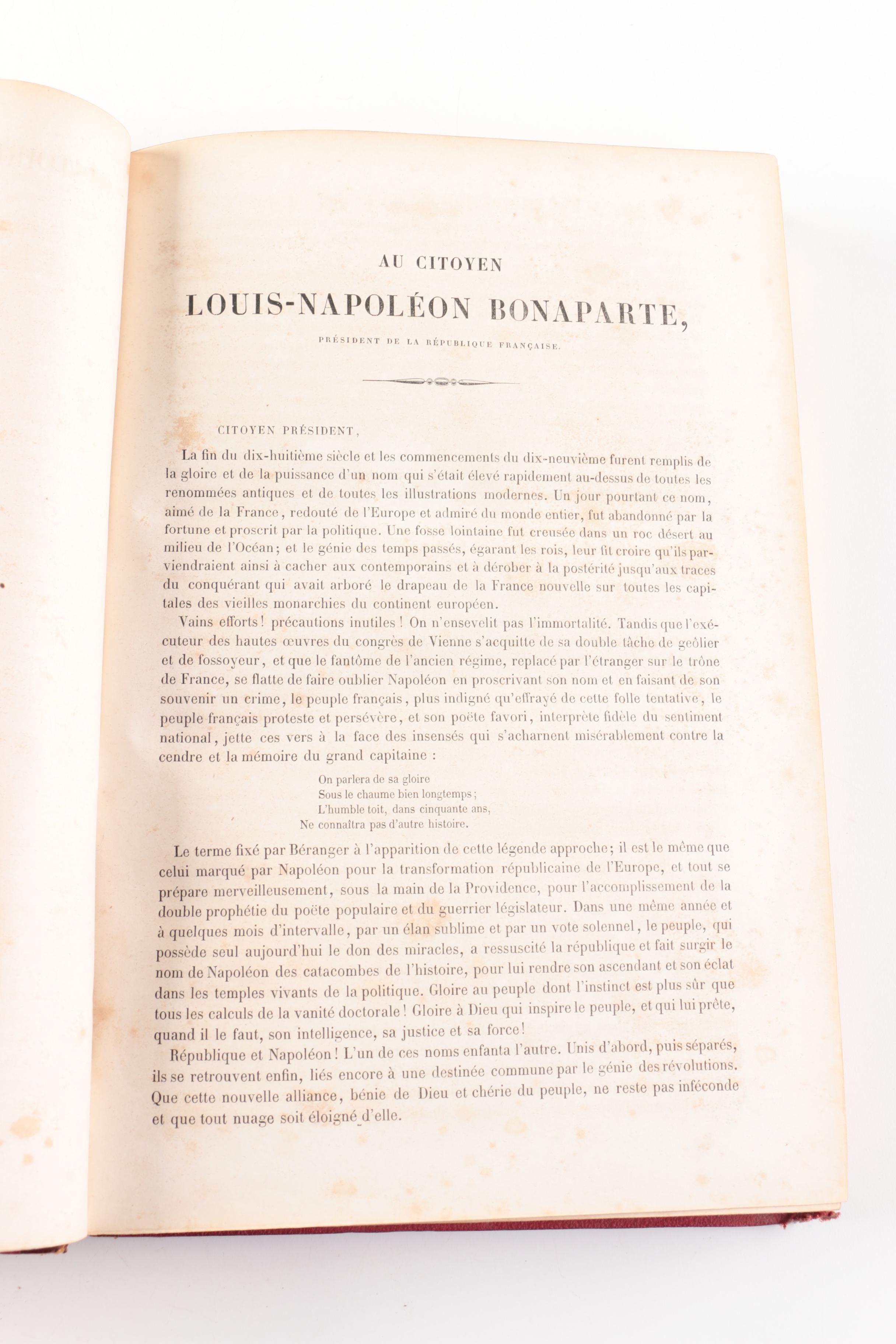 1852 "Histoire de l'Empereur Napoléon" Illustrated by Horace Vernet