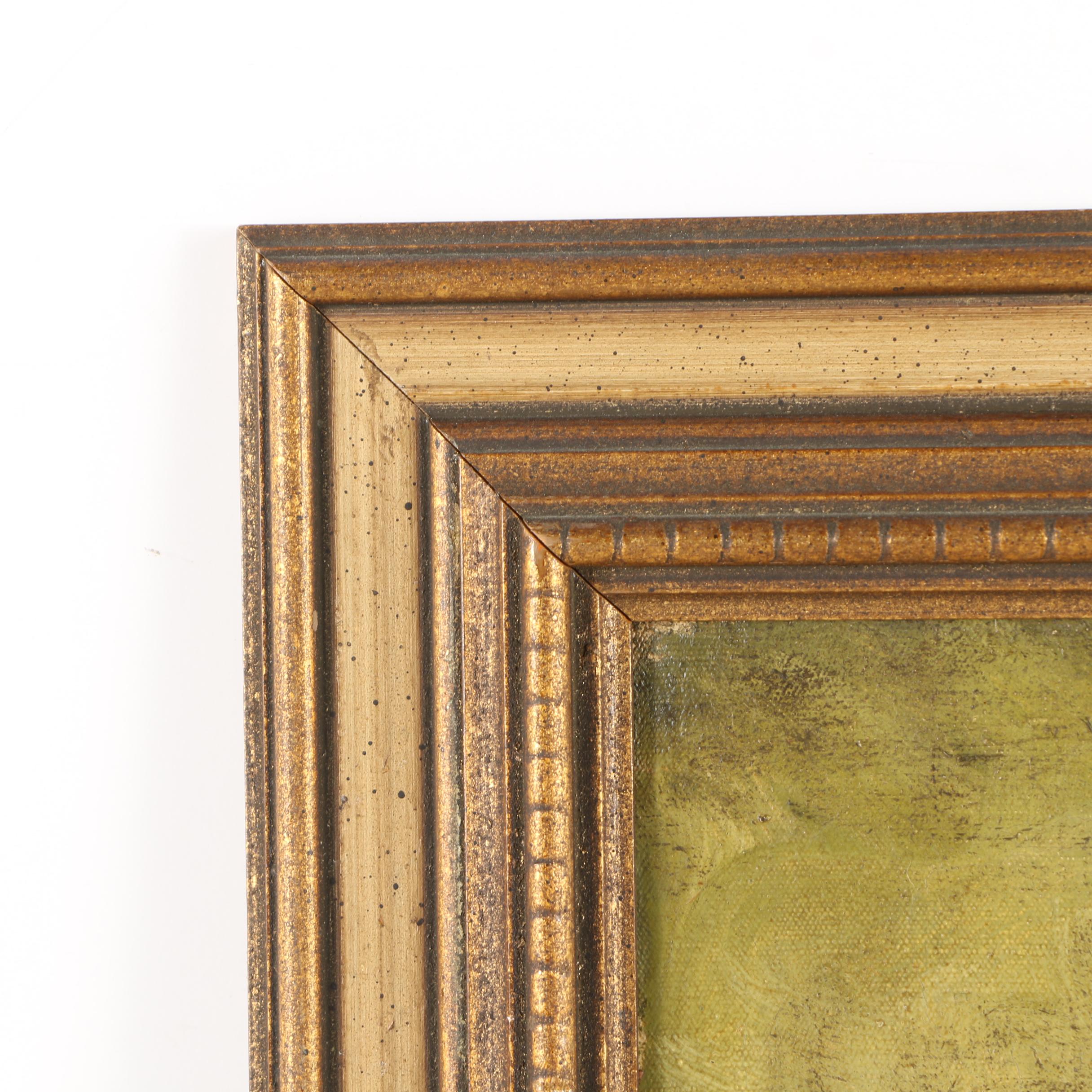 Oil Painting on Canvas of Boy Smoking a Pipe