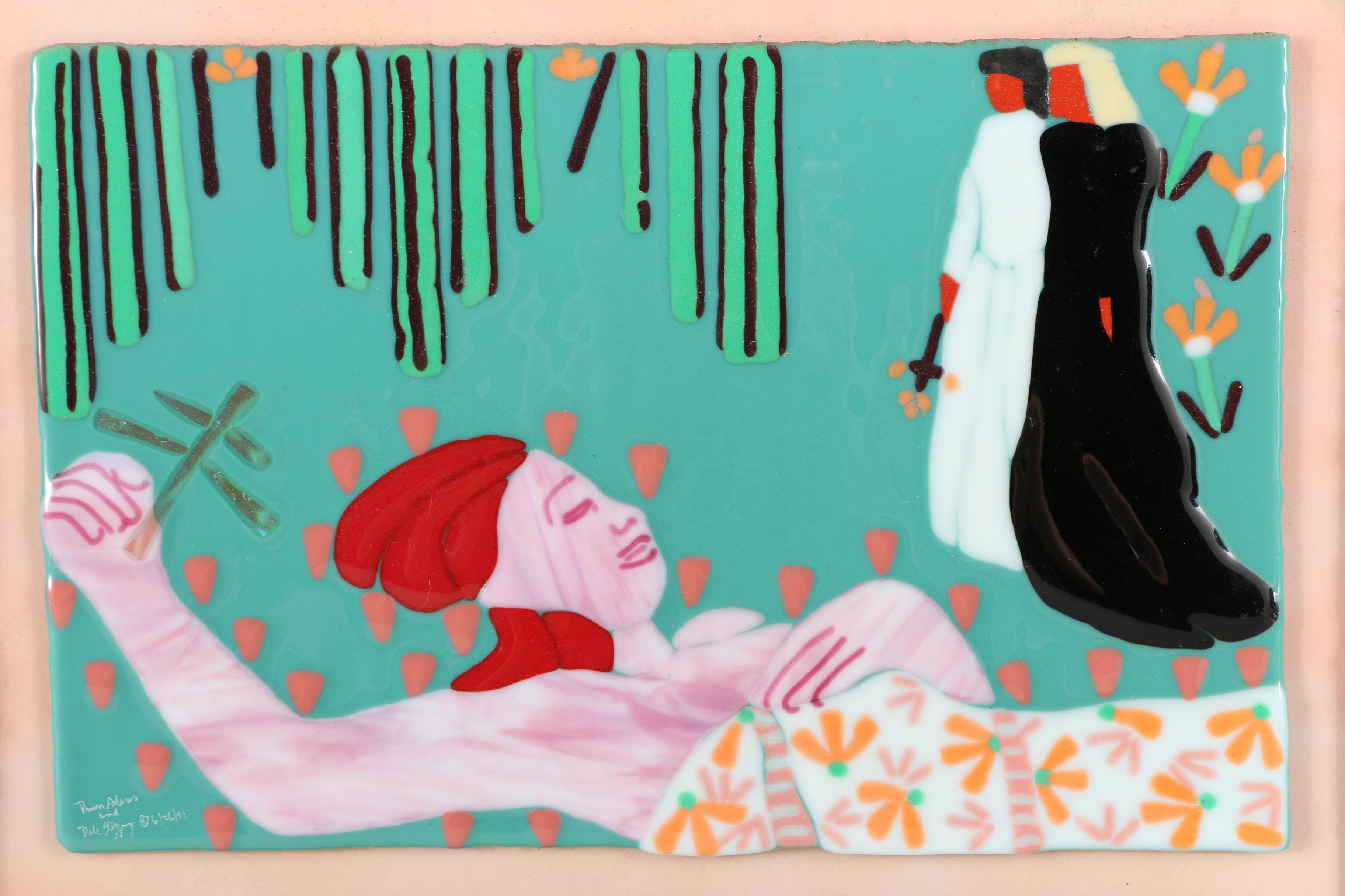 Dawn Adams and Dale Steffey 1991 Fused Glass Scene "Dream Image"