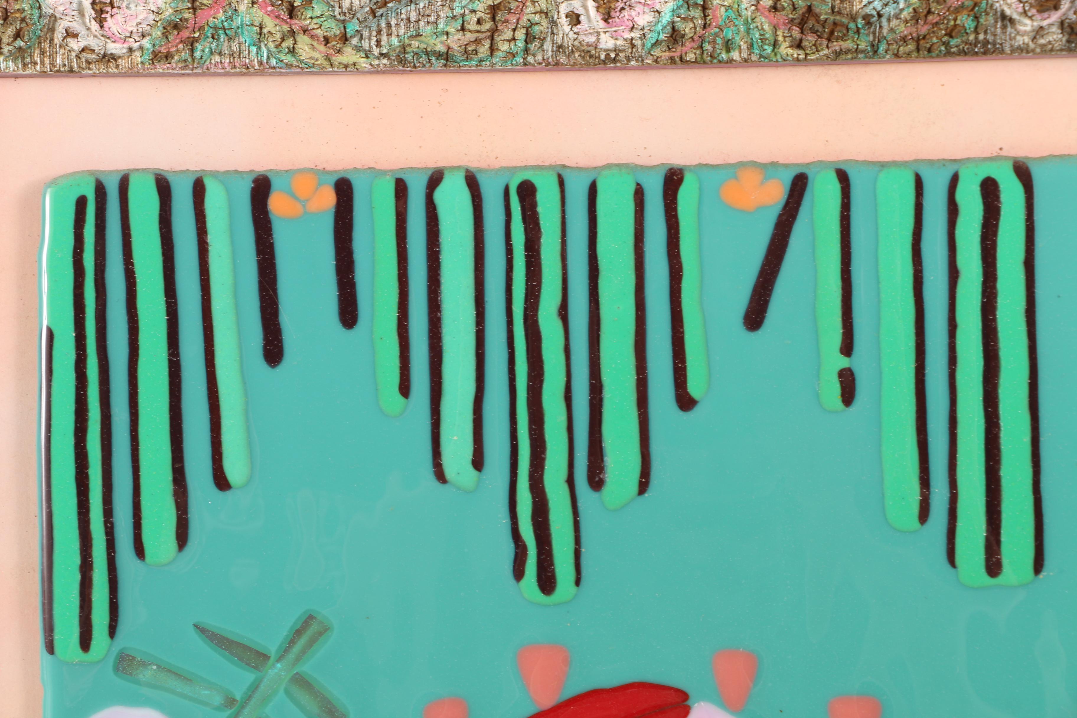 Dawn Adams and Dale Steffey 1991 Fused Glass Scene "Dream Image"