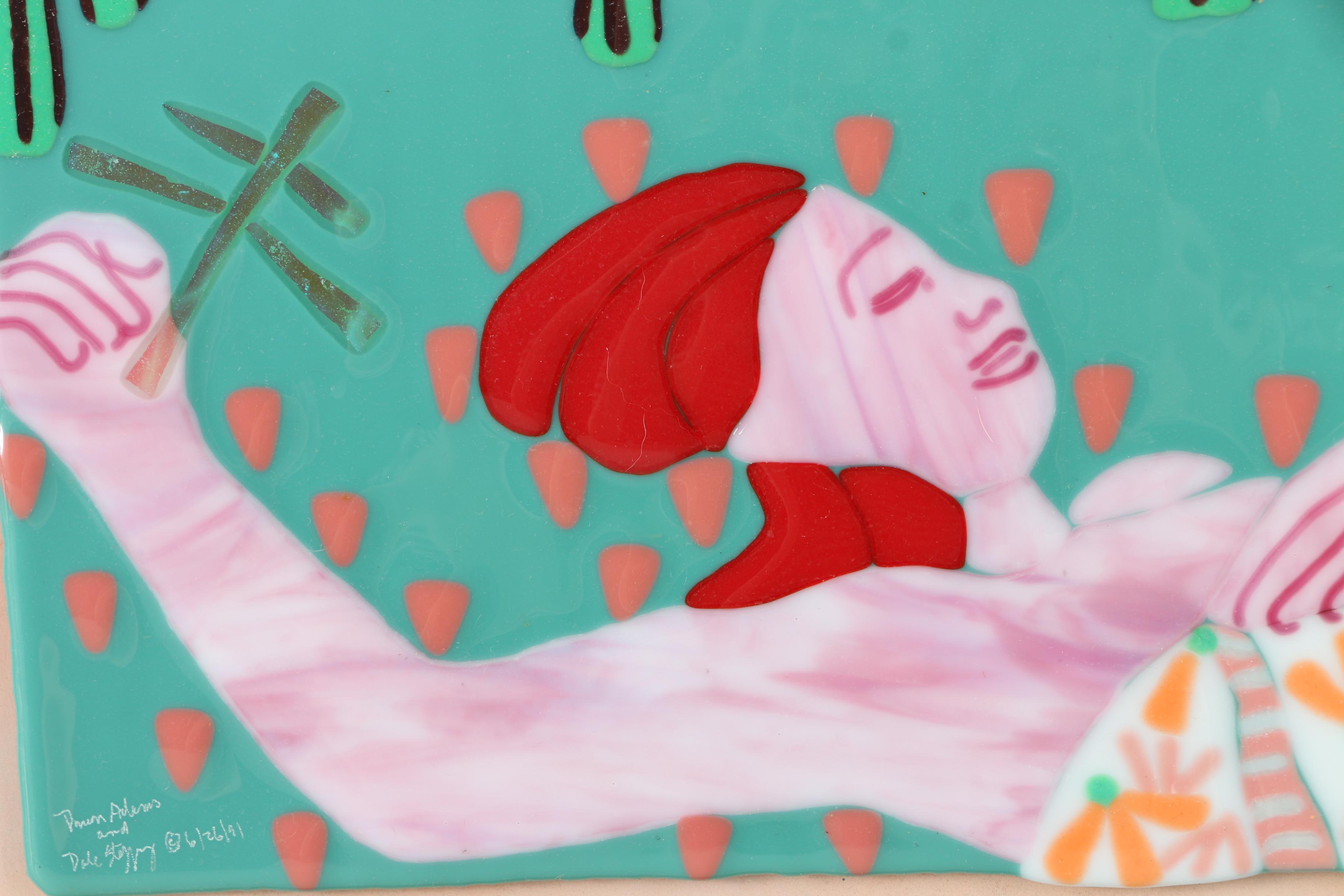 Dawn Adams and Dale Steffey 1991 Fused Glass Scene "Dream Image"