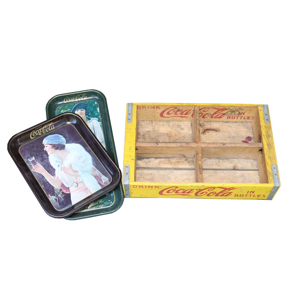 Vintage Coca-Cola Crate and Trays