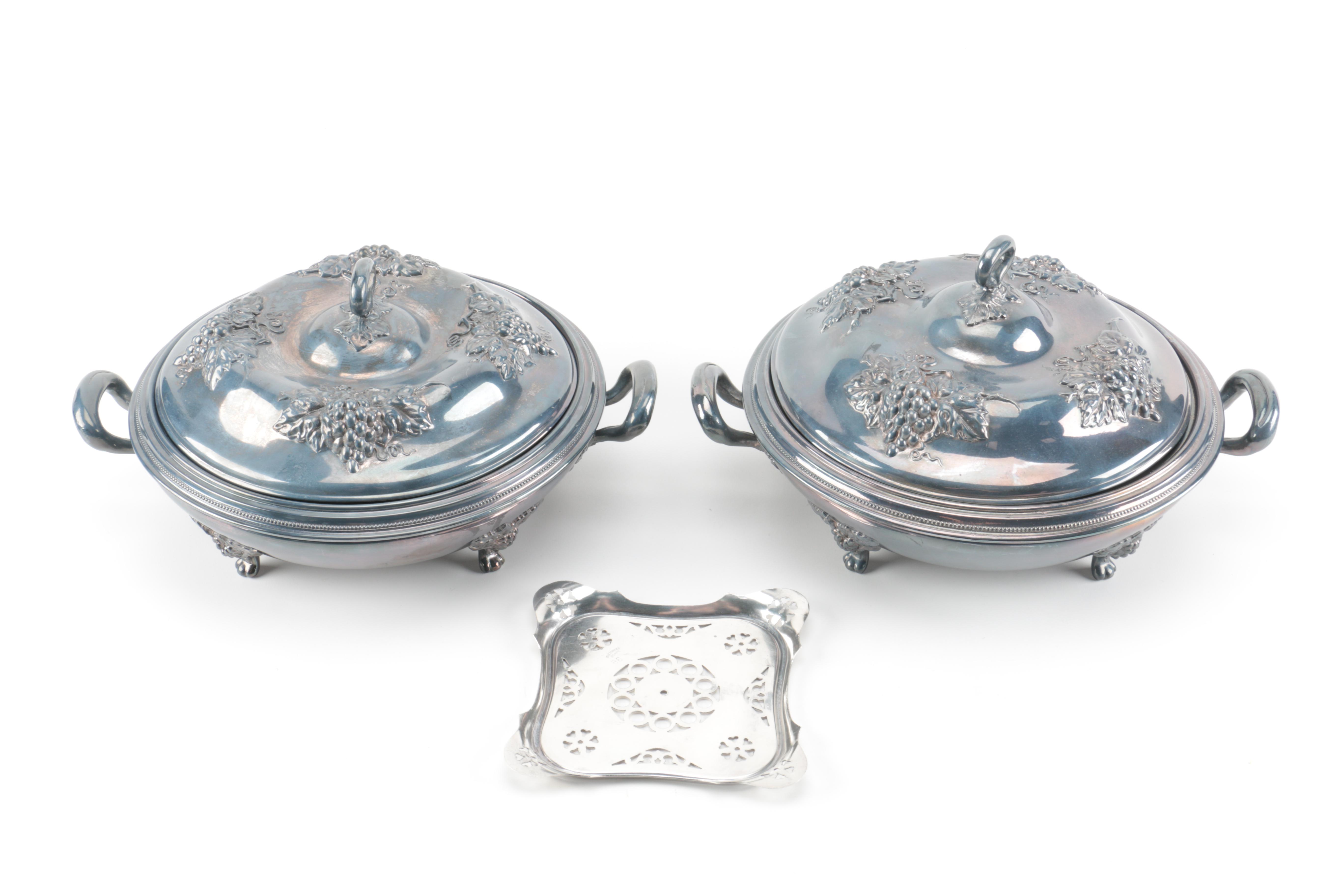 Van Bergh Silver Plate Co and Assorted American Silver Plate Serveware