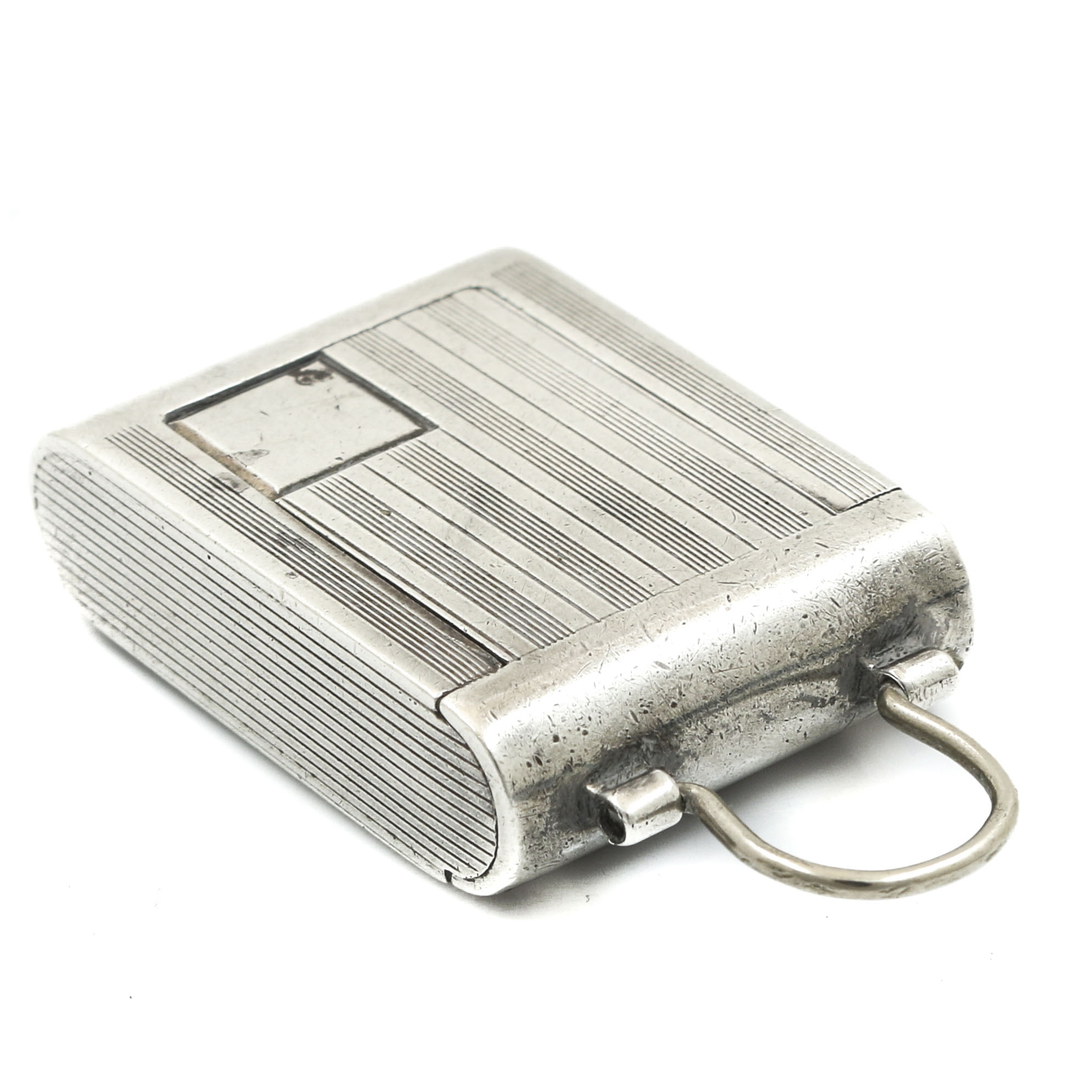 Bauer Y Cia 0.935 Silver Pendant Watch With Black and Red Enamel