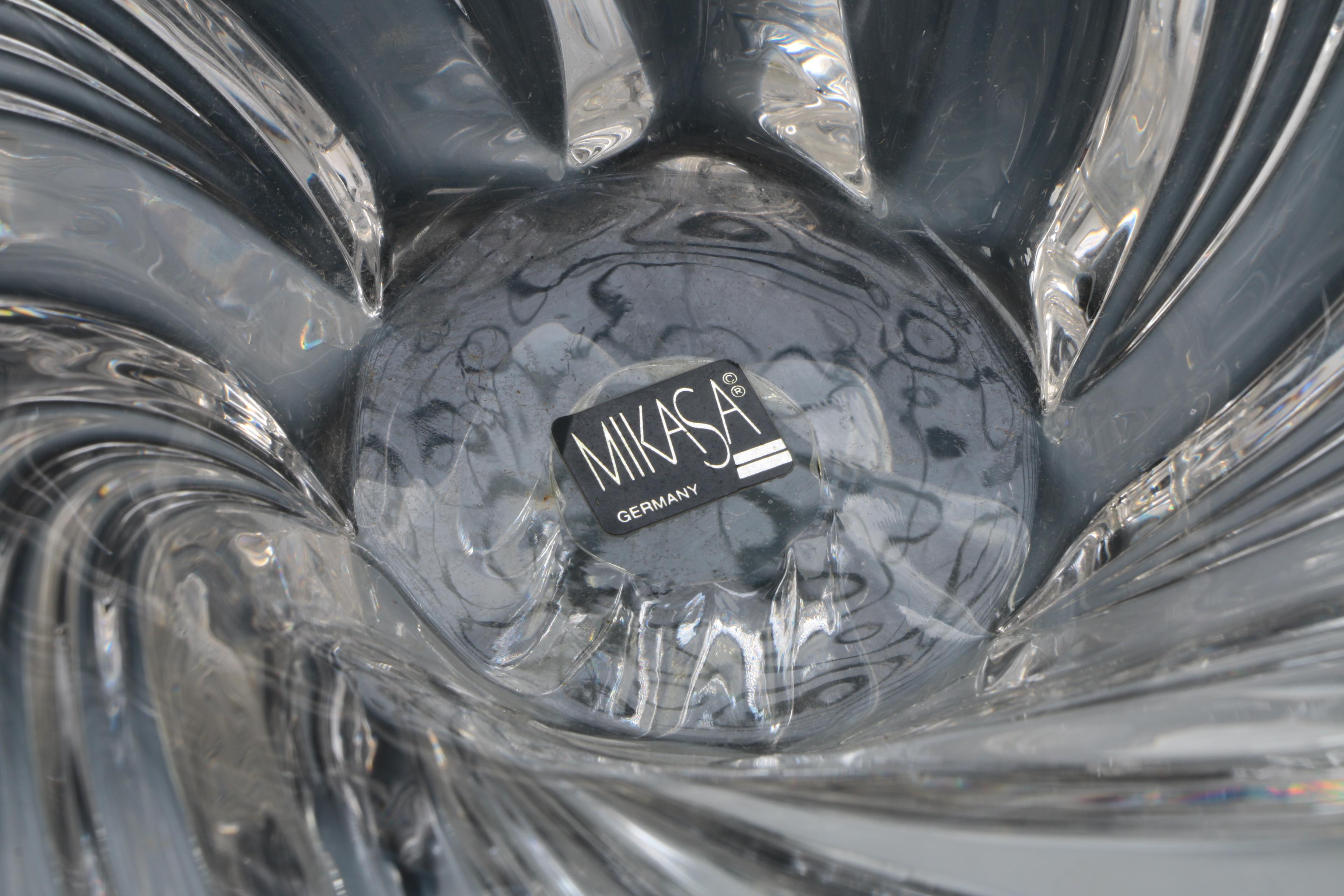 Mikasa Swirl Design Crystal Bowl