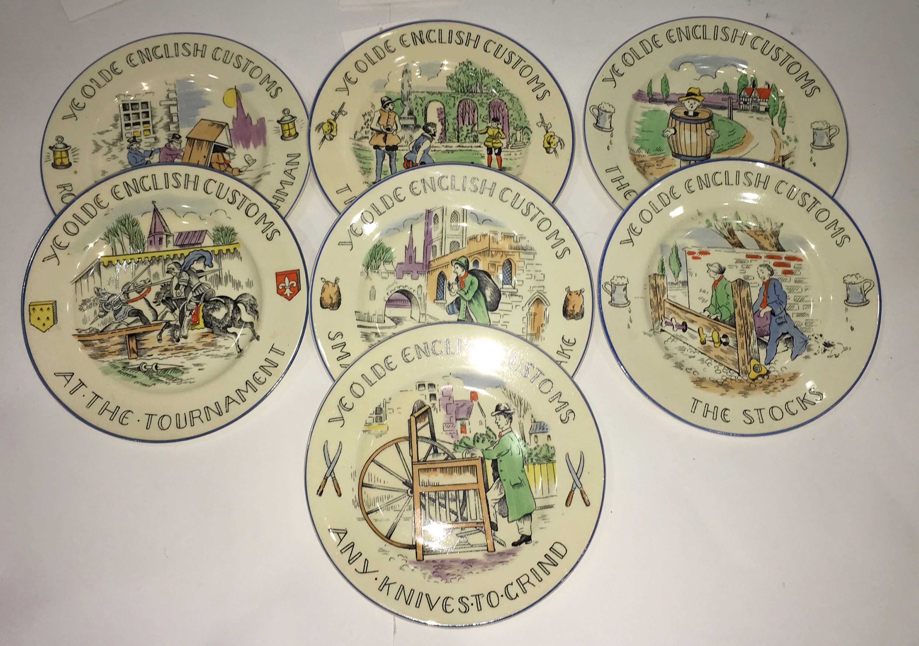Collection of Burgess & Leigh Dessert Plates and Vintage Kitchenalia