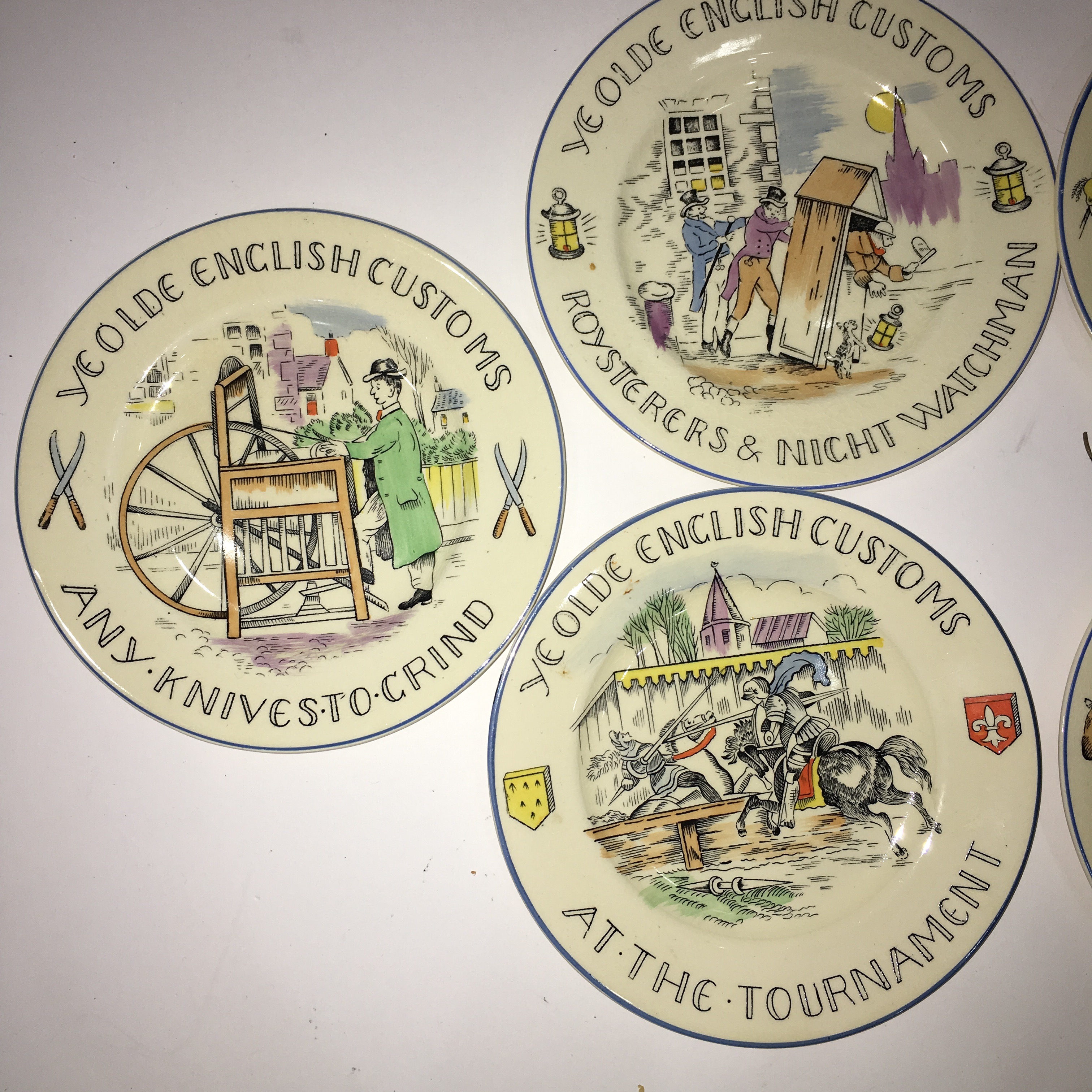 Collection of Burgess & Leigh Dessert Plates and Vintage Kitchenalia