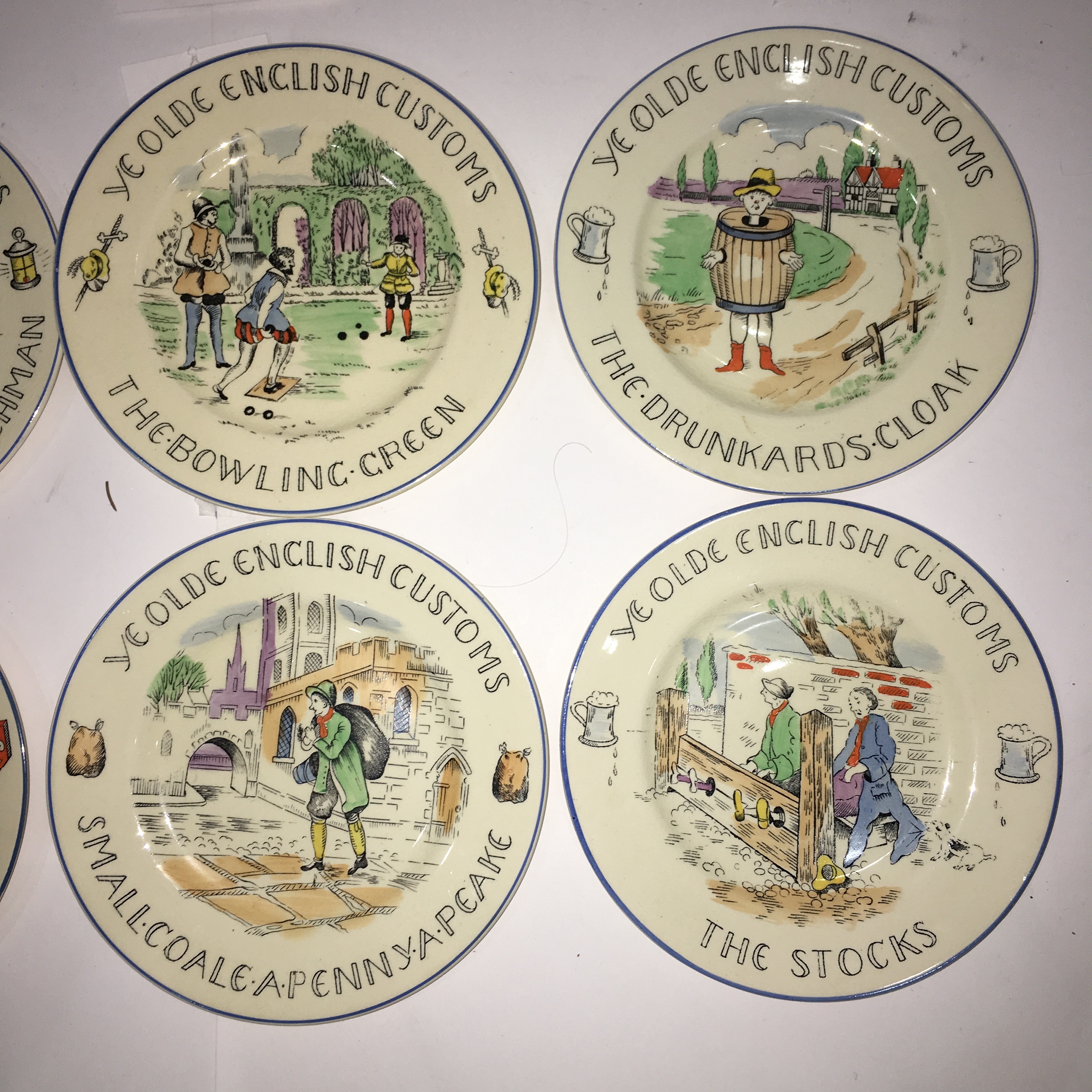 Collection of Burgess & Leigh Dessert Plates and Vintage Kitchenalia