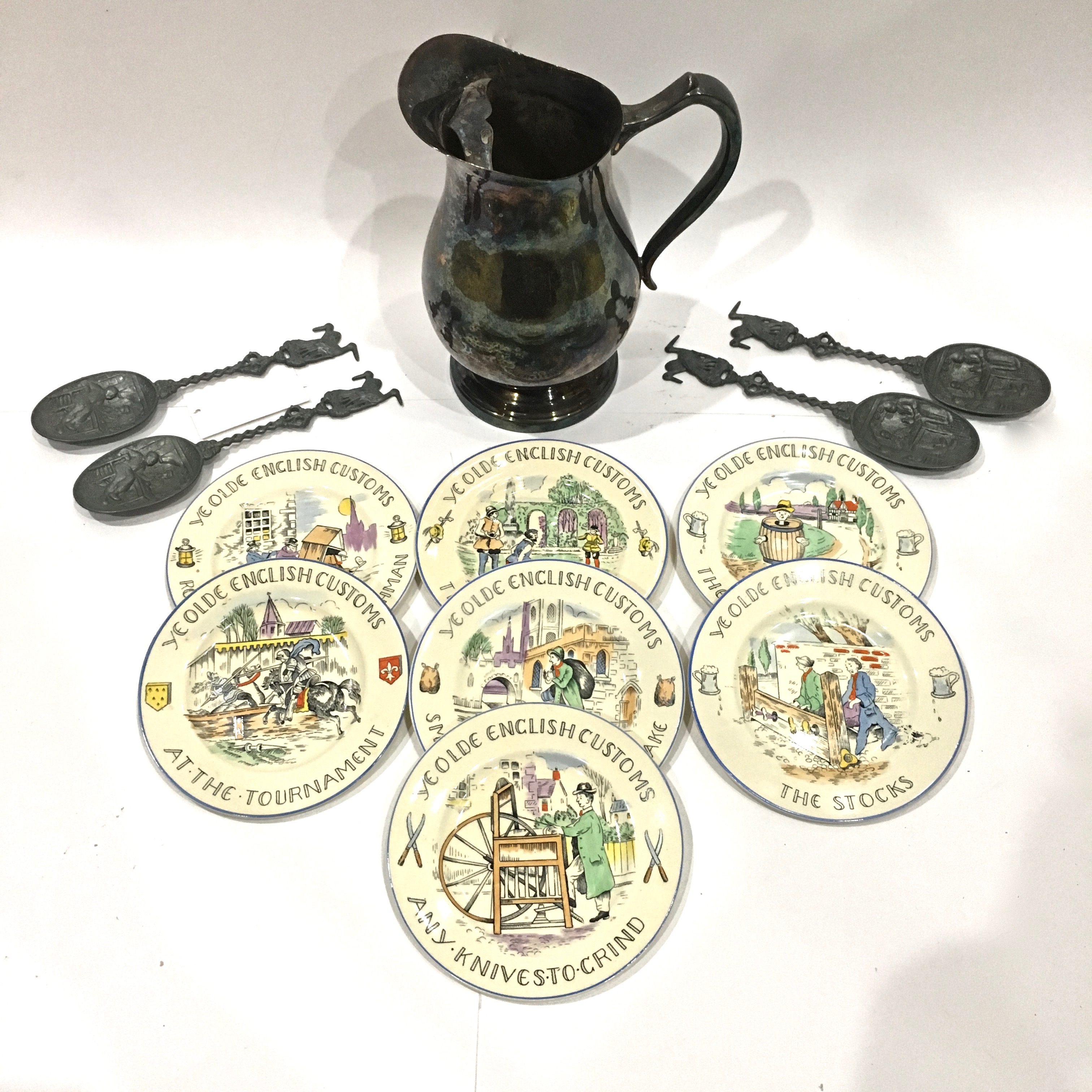 Collection of Burgess & Leigh Dessert Plates and Vintage Kitchenalia