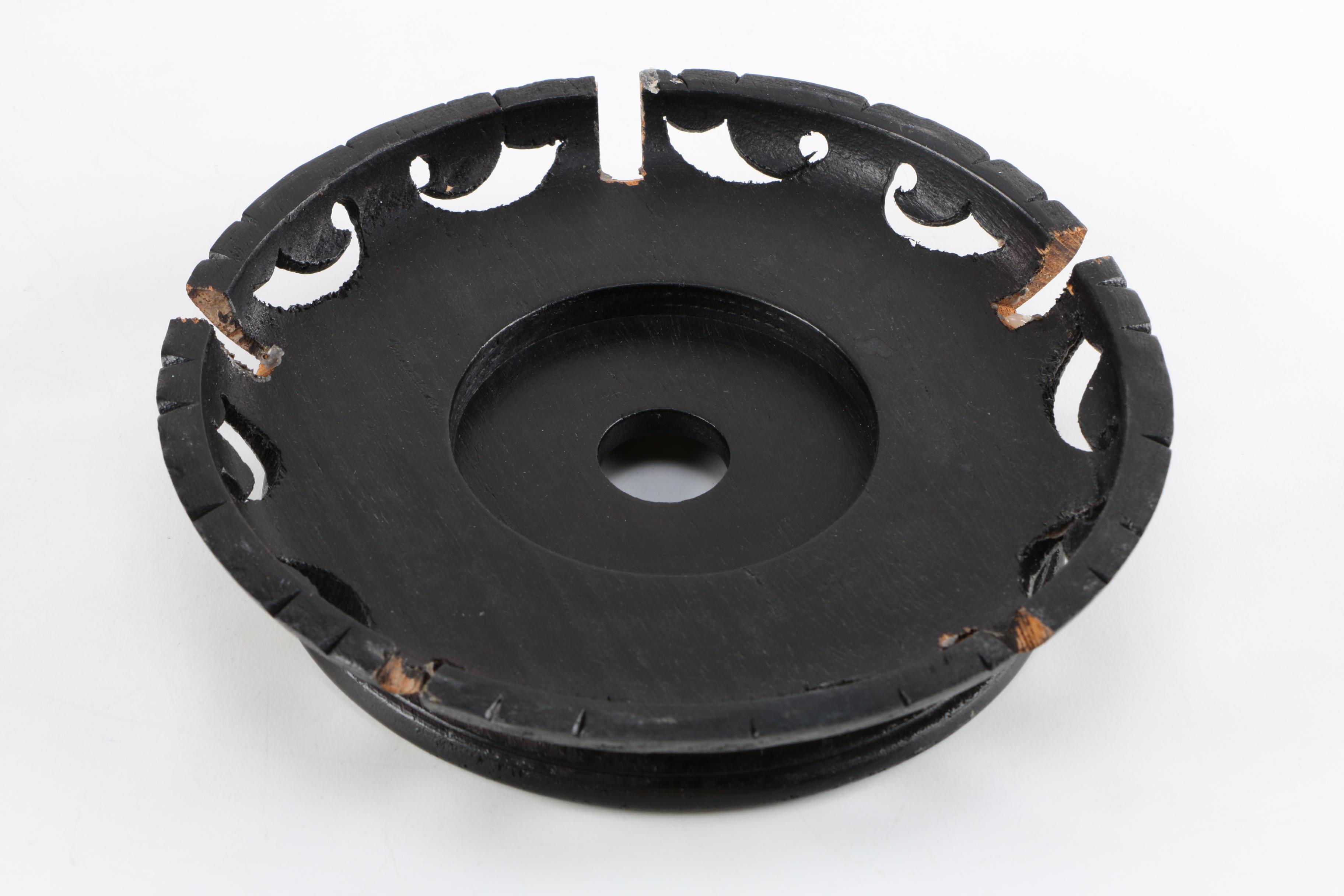 Vintage Chinese Rose Medallion Lidded Urn with Wooden Stand