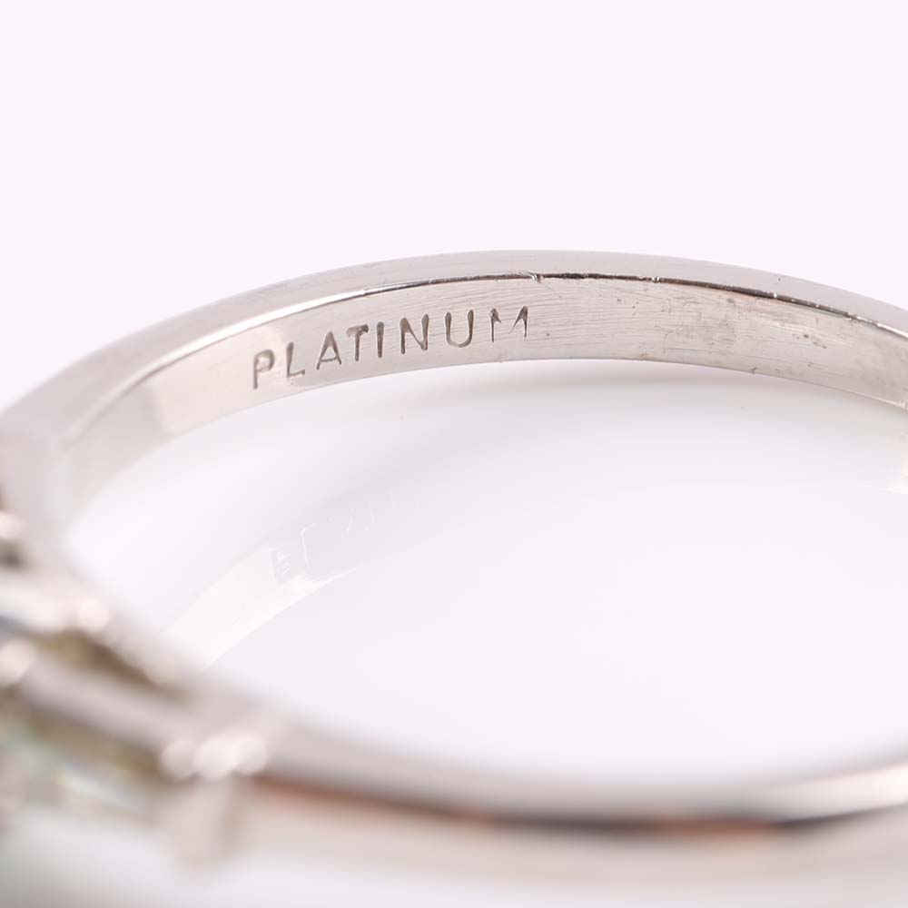 Platinum Emerald and Diamond Ring