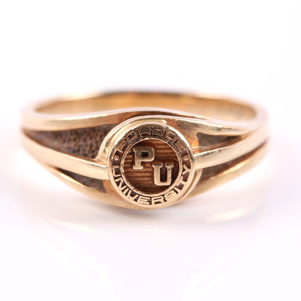10K Yellow Gold Purdue University Class Ring