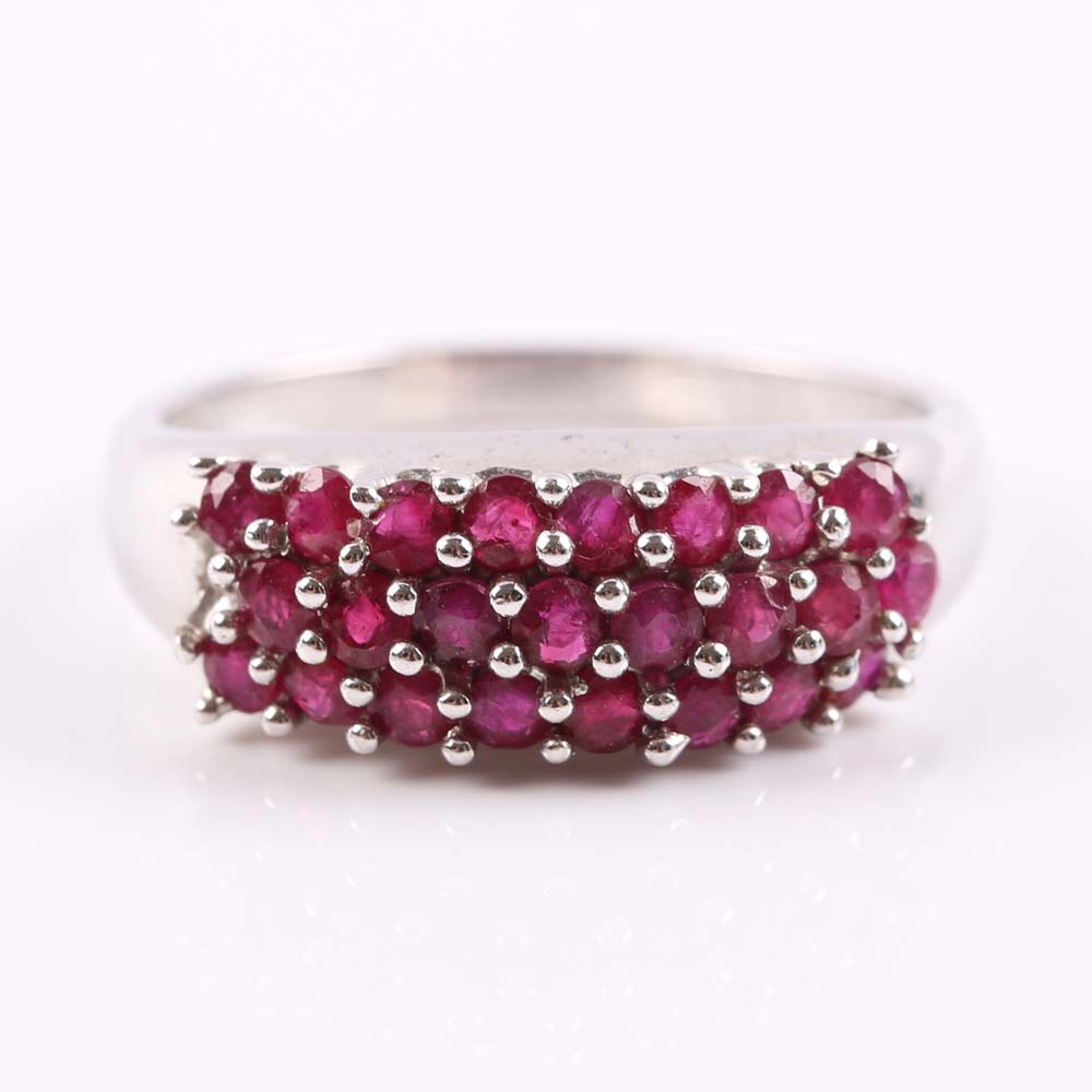 10K White Gold Ruby Ring