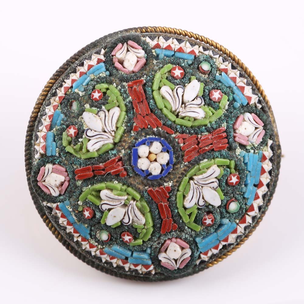 Vintage Micro Mosaic Brooch